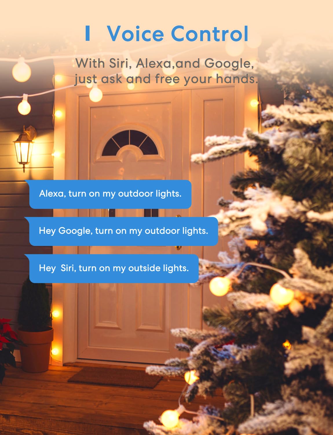 meross Outdoor Smart Plug Work with HomeKit Alexa Google and - meross Official Imagery - 3