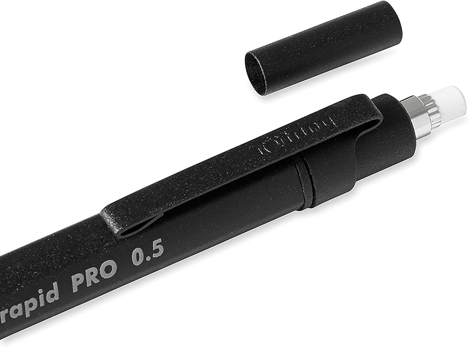 Rotring Rapid Pro mechanical pencil in matte black with 0.5 mm lead, designed for precision writing and professional use