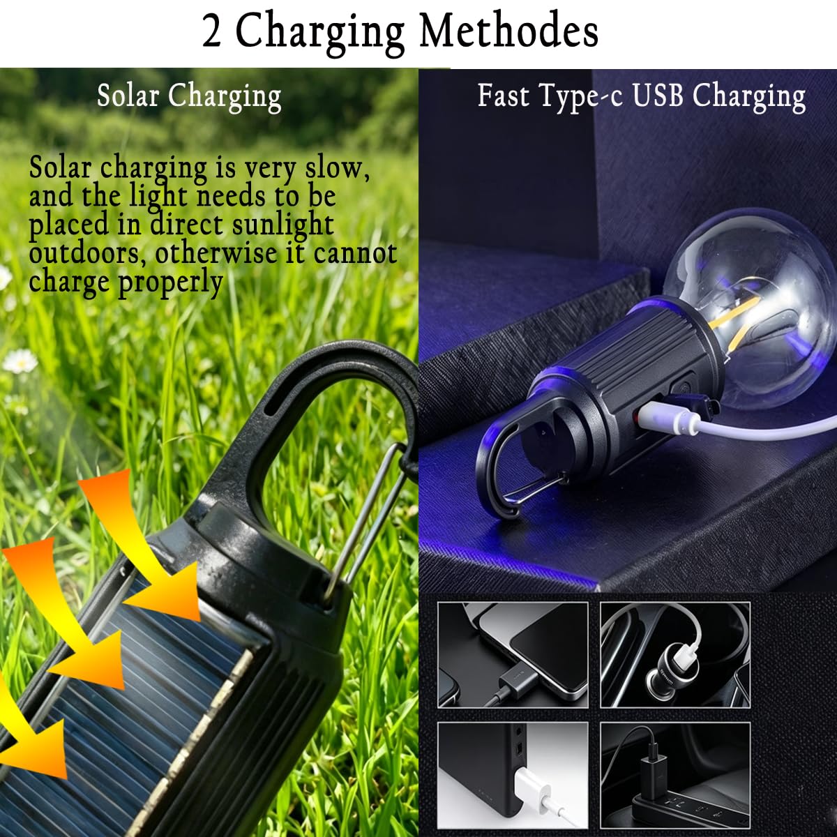 4 Pack Rechargeable Solar Camping Light Bulb Portable - MuMuLZRer Official Imagery - 4