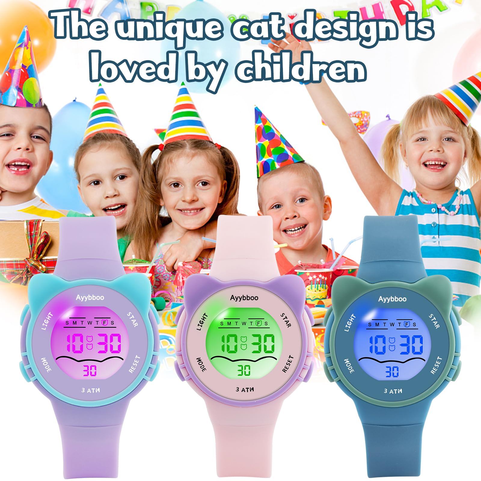 Ayybboo Kids Waterproof Watch 7 Color Light Alarm - View 5