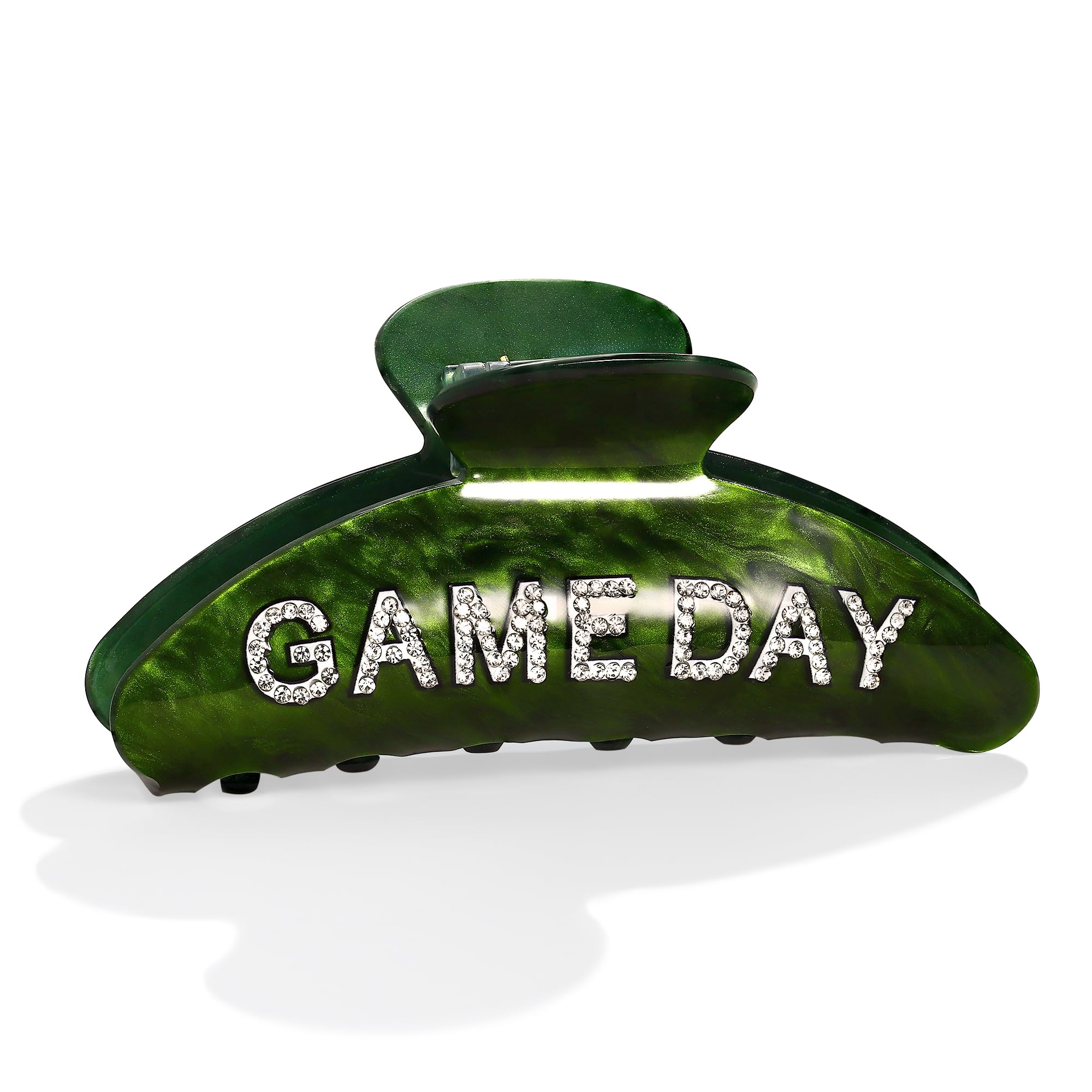 Game Day Hair Clips for Women Modern large Sport Claw Clip Green - Product Imagery