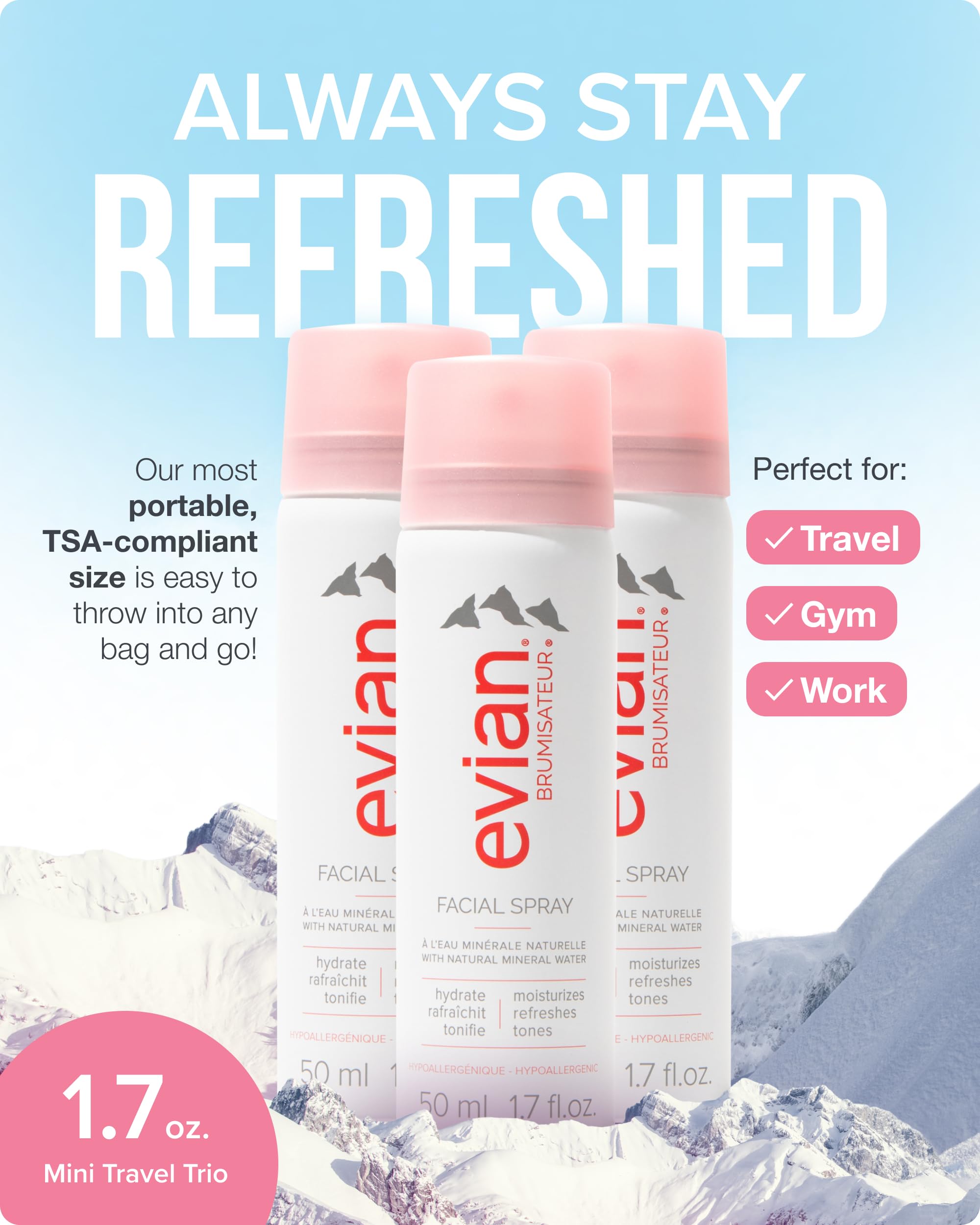 Evian Facial Spray 1 7 oz - Premium Selection Official Imagery - 3