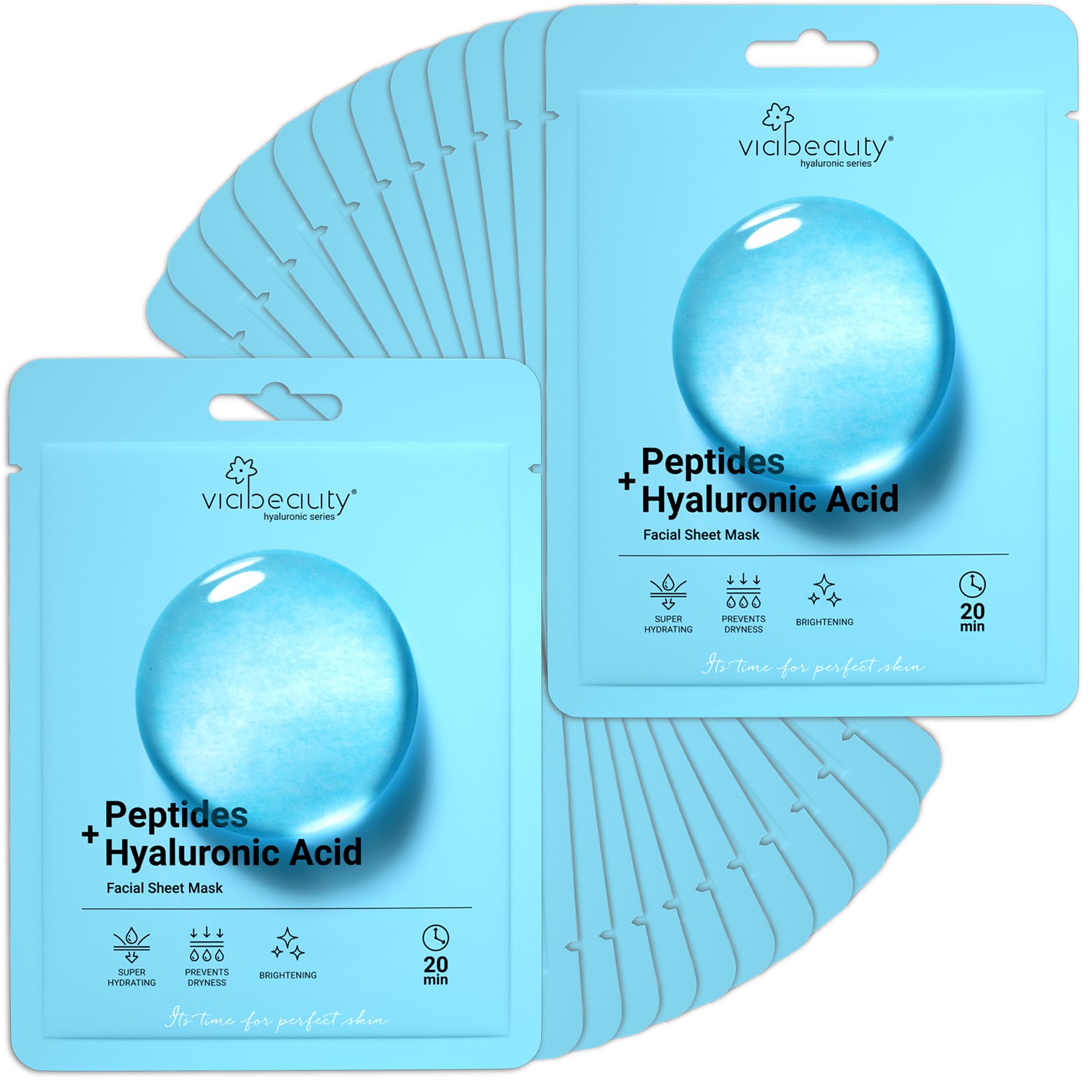 VIABEAUTY 24 Pack of Collagen Face Mask with Ceramides - VIABEAUTY