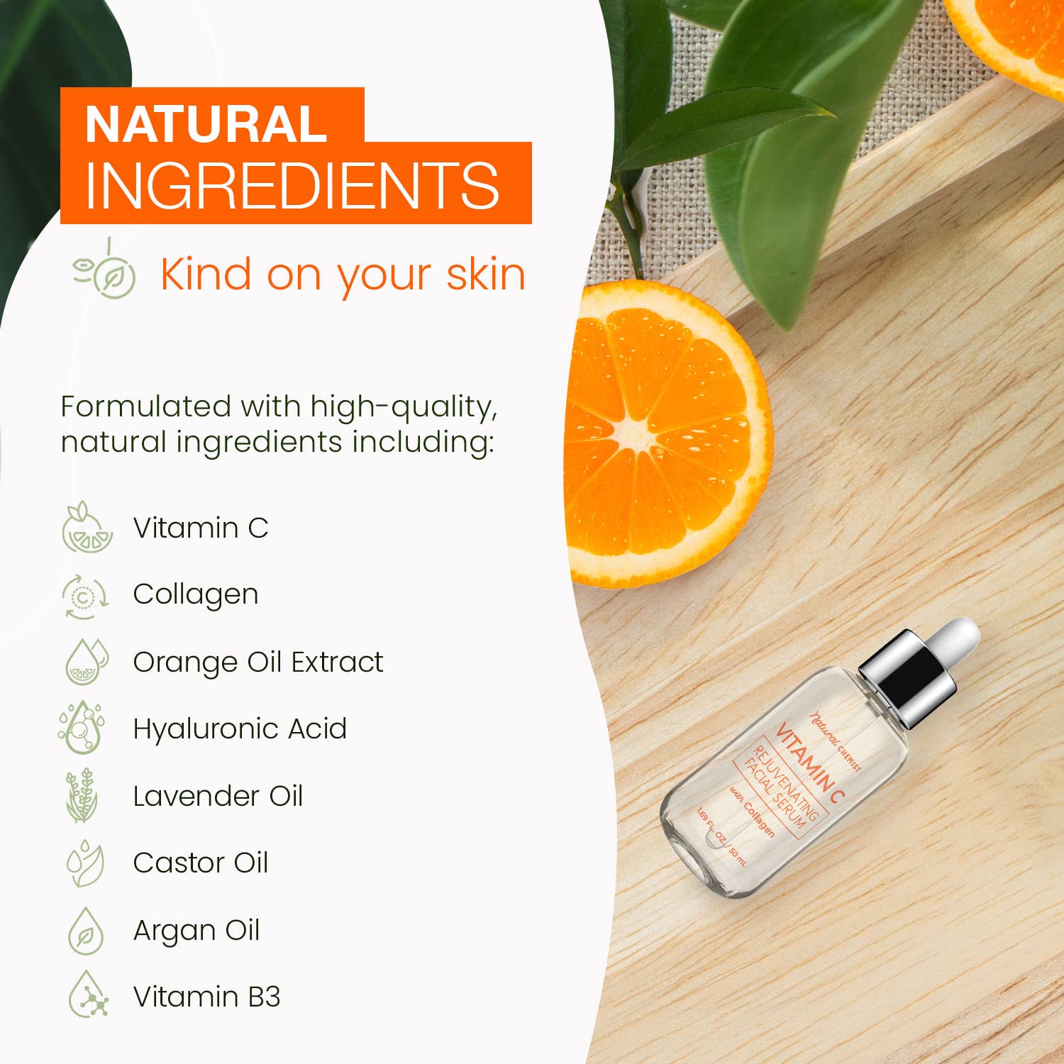 Natural Chemist Vitamin C Serum With Collagen - Dermatologist Tested & Skin - Natural Chemist Official Product View 7