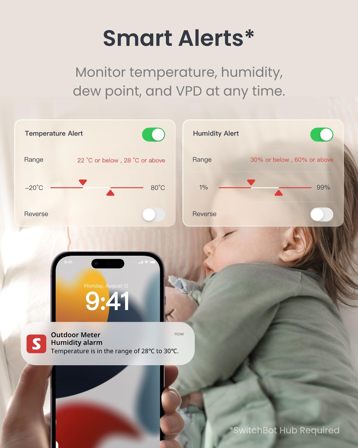 Bluetooth Hygrometer Thermometer IP65 Indoor Outdoor - SwitchBot Official Imagery - 4