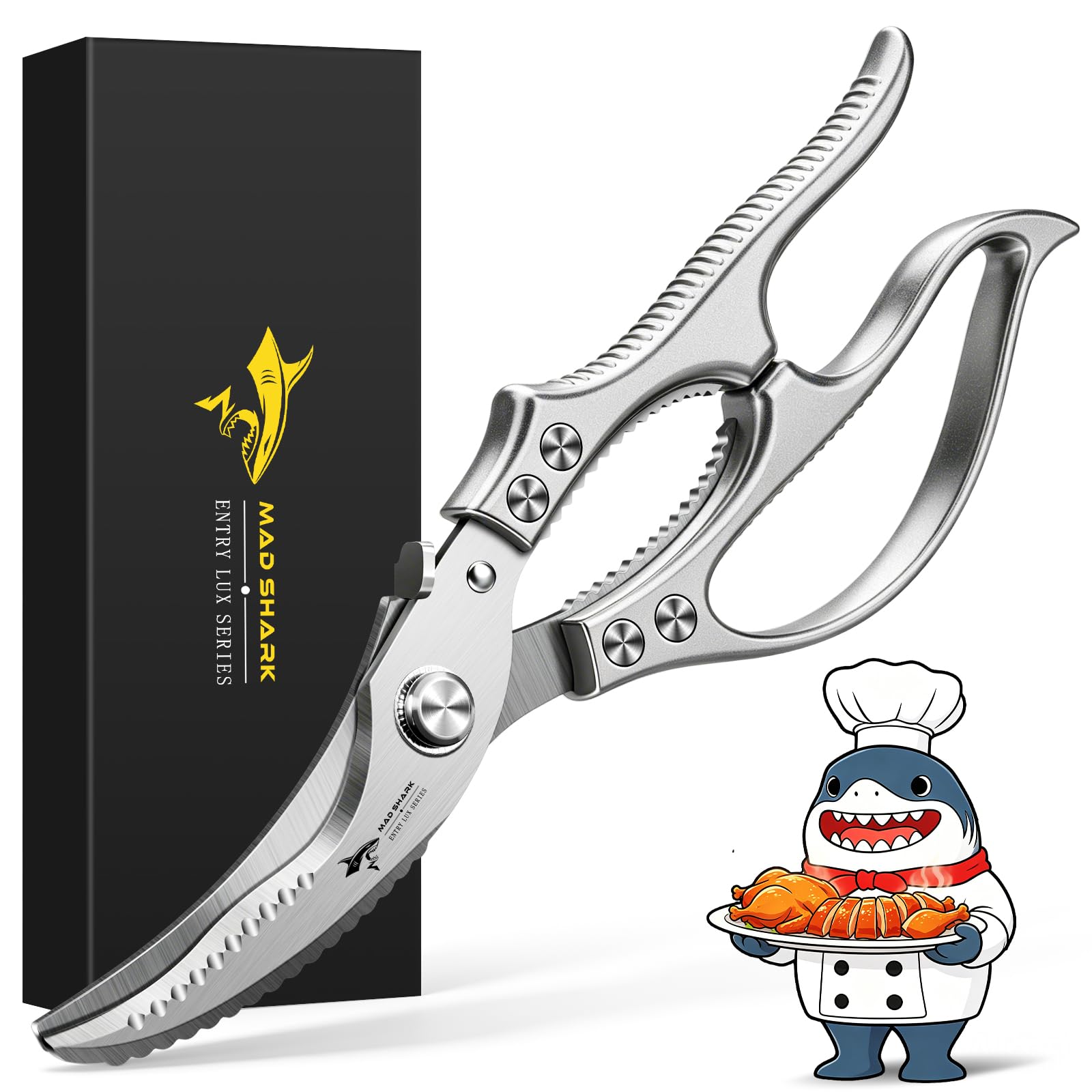 MAD SHARK Heavy Duty Poultry Shears,Spring Loaded Kitchen Shears,Dishw - View 1