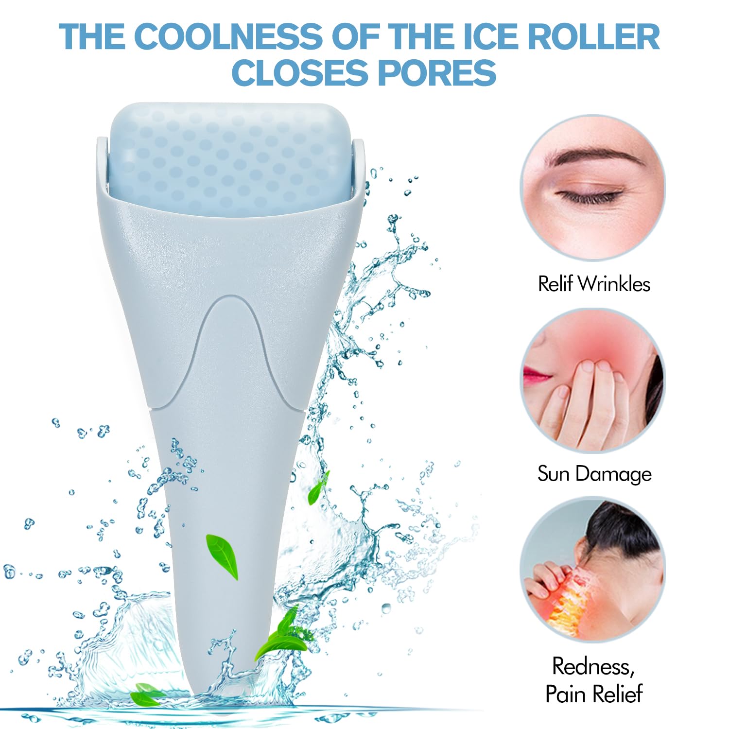 Fronnor Ice Roller for face and eyes, a cooling massager with a smooth roller ball for soothing skin and reducing puffiness.