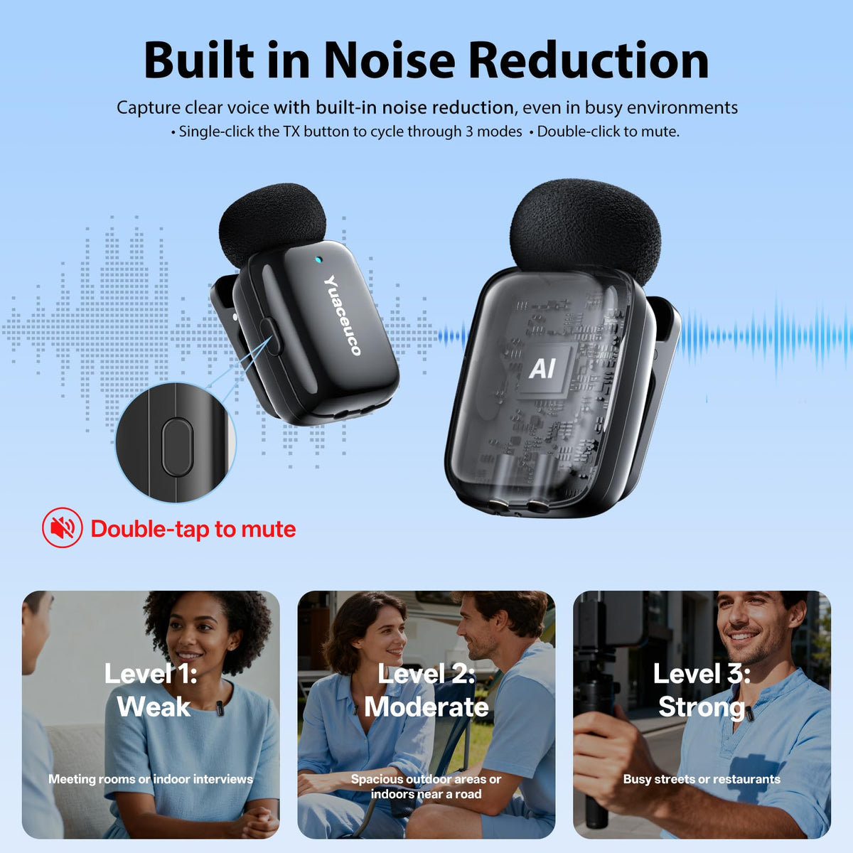 Mini Wireless Lavalier Microphone for iPhone ipad Android - Yuaceuco Official Imagery - 3