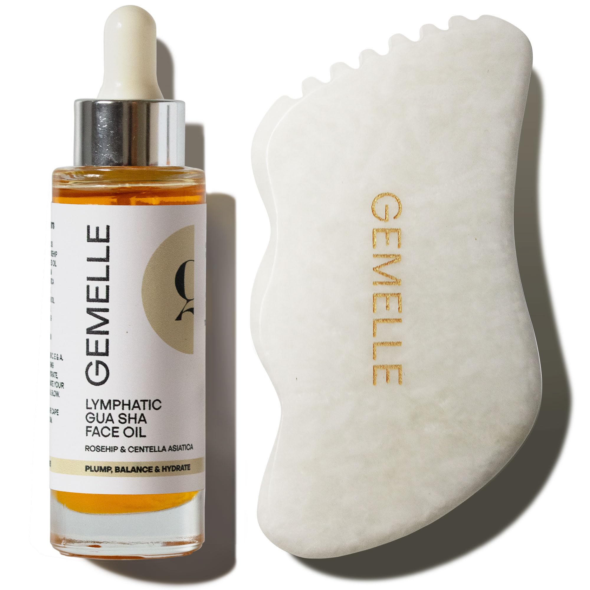 GEMELLE Gua Sha Face Oil + Gua Sha Tool Set - GEMELLE