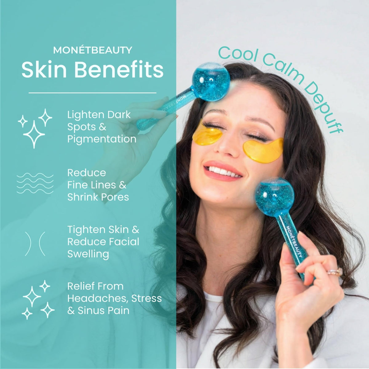 Tighten Skin Depuff Sinus Relief Try Ice Globes for Face - MonétBeauty Official Imagery - 3