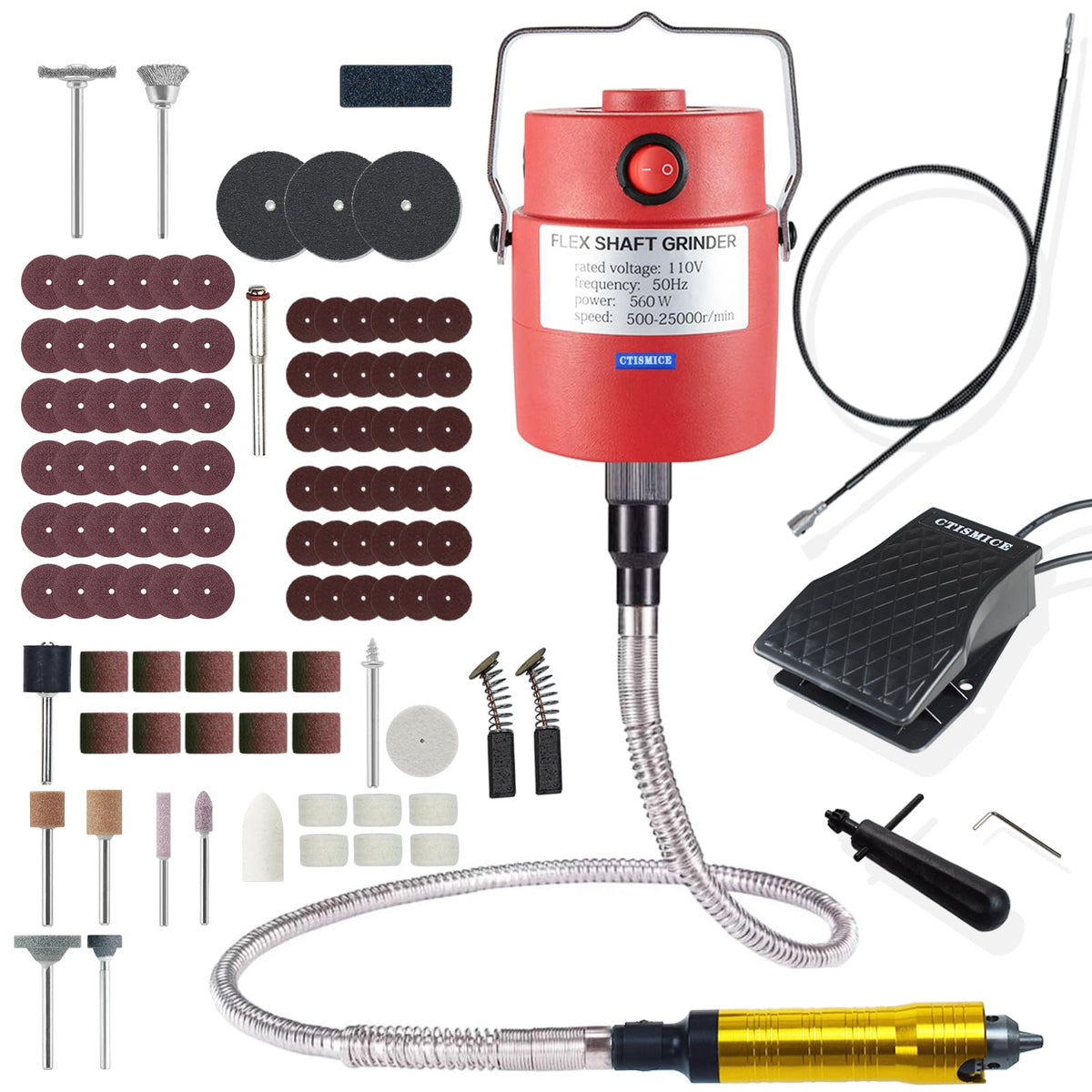 560W Flexible Shaft Grinder Electric Rotary Tool 500 - CTISMICE Official Imagery - 2