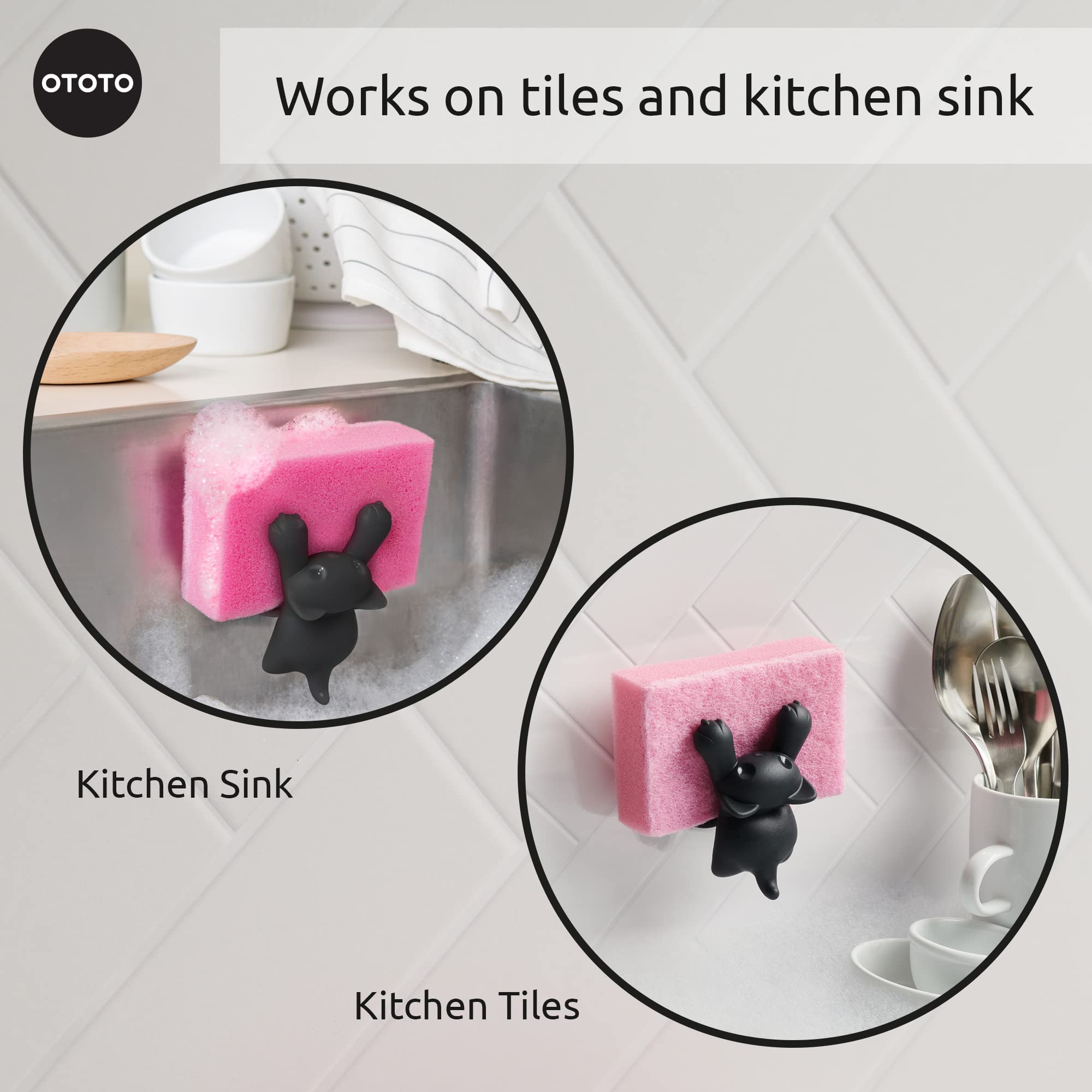 OTOTO Sponge Holder for Kitchen Sink - Comes With Dish Sponge - Dishwa - View 7