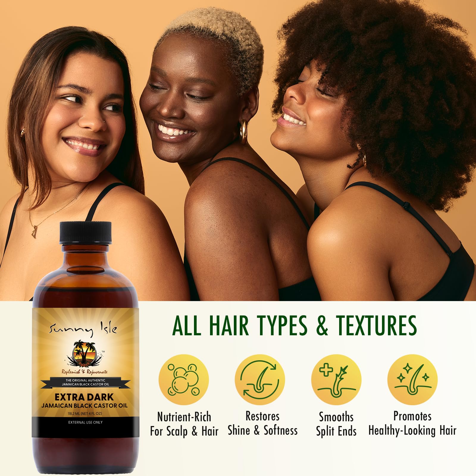 Sunny Isle Extra Dark Jamaican Black Castor Oil , Richer Thicker JBCO - Sunny Isle Official Product View 4