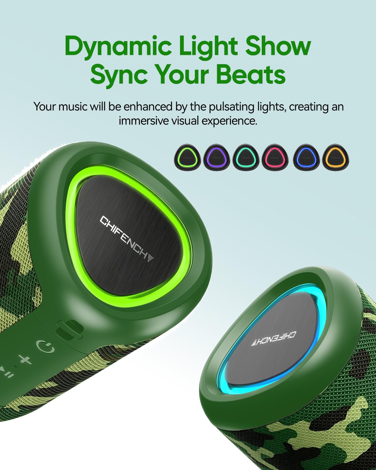 CHIFENCHY Portable Bluetooth Speaker Beach Essentials: IPX5 Waterproof for Outdo - CHIFENCHY Official Product View 3