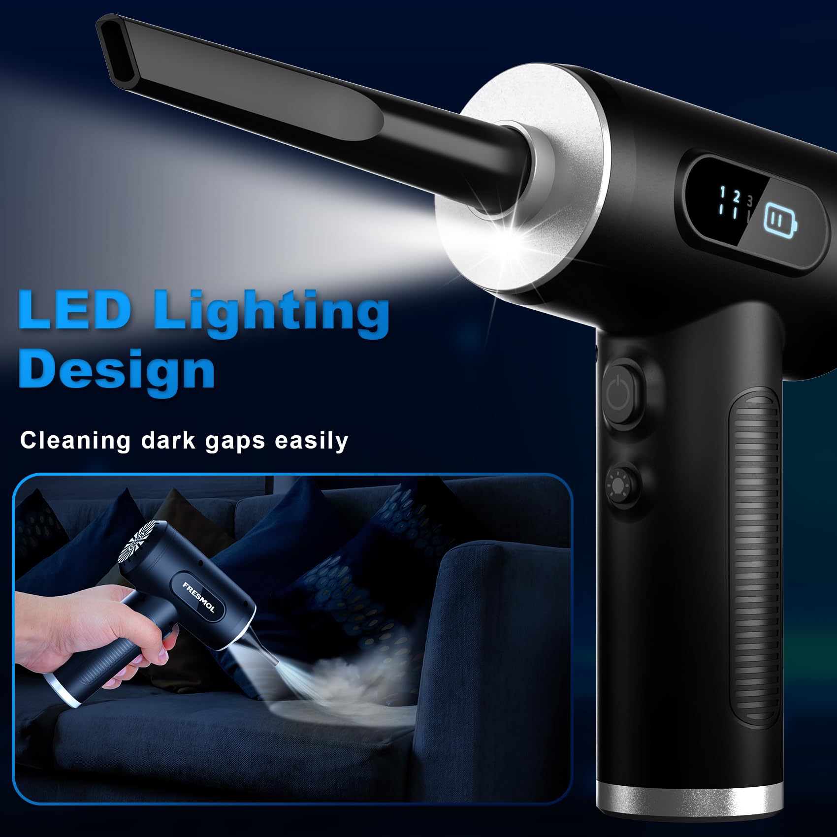 FRESMOL Compressed Air Duster Rechargeable Cordless Electric - FRESMOL Official Imagery - 4