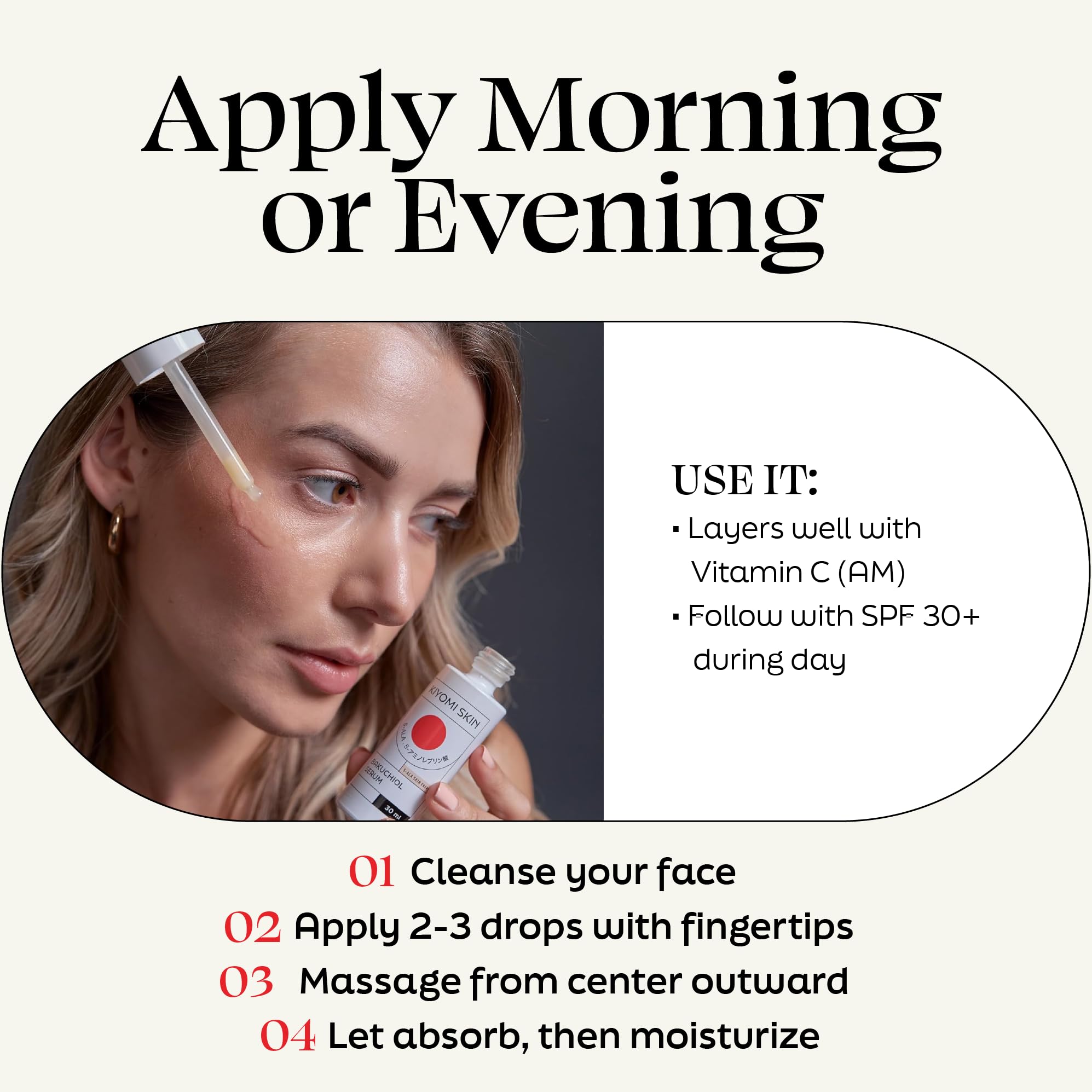 Kiyomi Skin Bakuchiol Face Serum with 5 - ALA & Niacinamide & 1 Fl Oz - Kiyomi Skin Official Product View 7