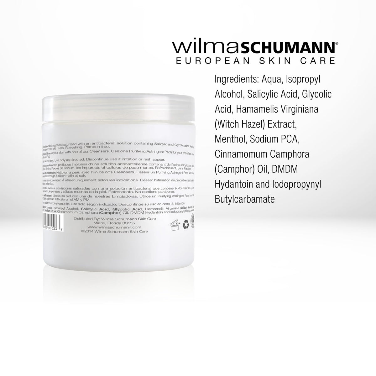 Purifying Astringent Pads Skin Exfoliating Pads 60 Count - WILMA SCHUMANN Official Imagery - 7
