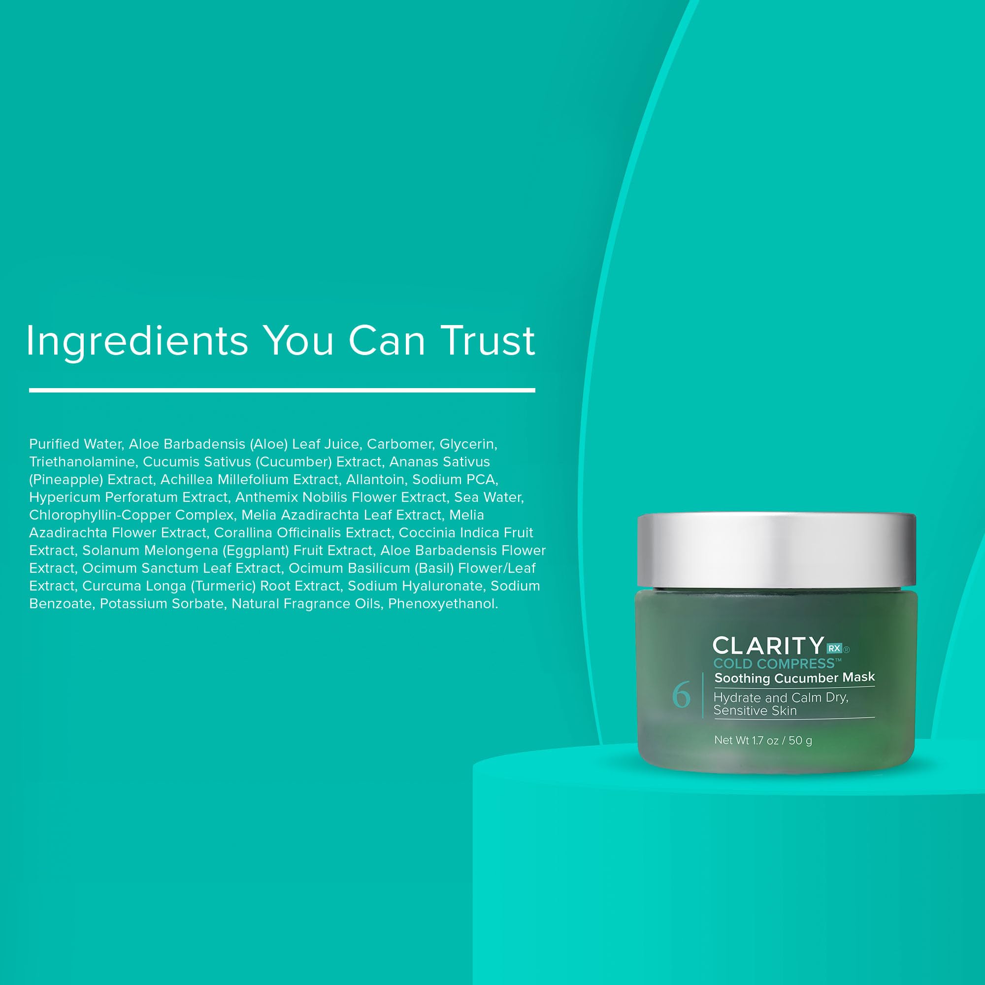 ClarityRx Cold Compress Soothing Cucumber Face Mask, Natural - Generic