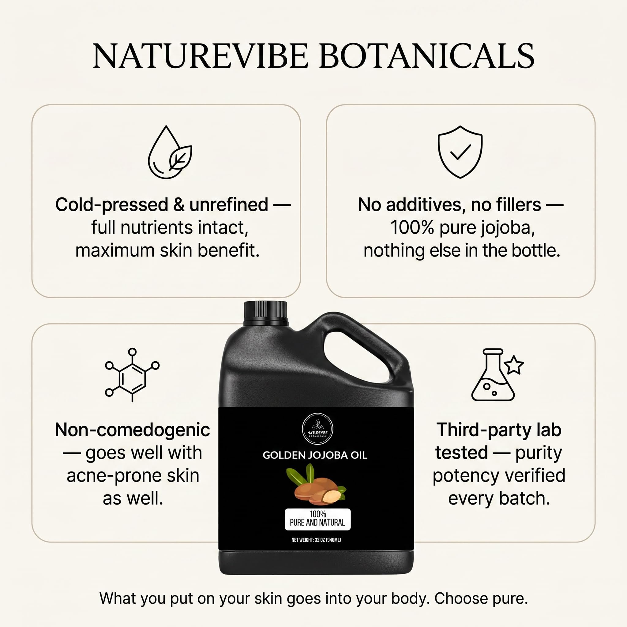 Naturevibe Botanicals Golden Jojoba Oil 32 oz 100 Pure Cold - Naturevibe Botanicals Official Imagery - 7