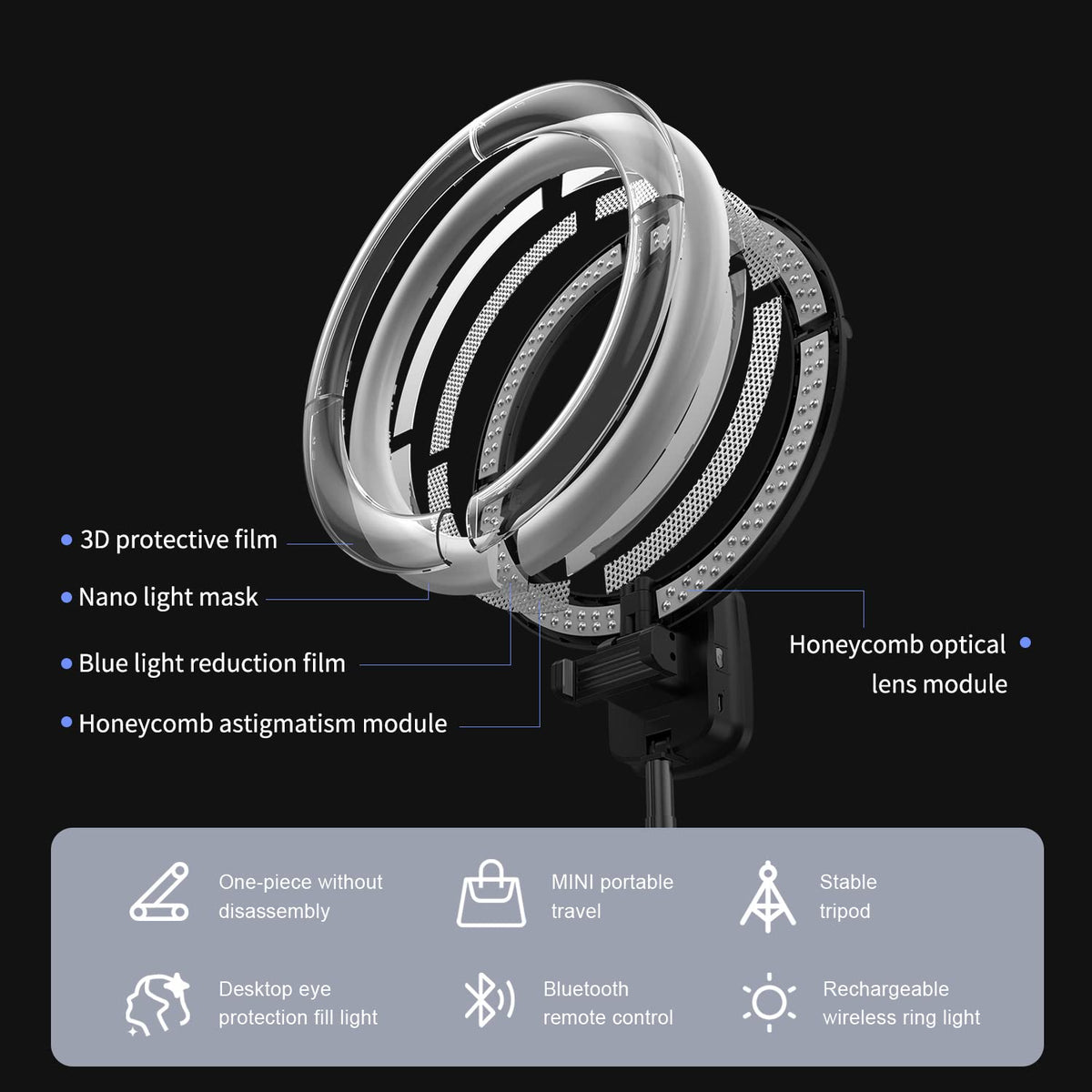 Portable Ring Light with Stand 4000mAh Battery Operated - yAyusi Official Imagery - 5