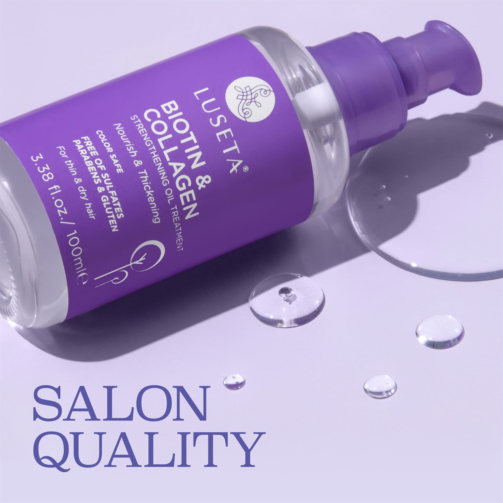 L LUSETA Biotin & Collagen Hair Oil Serum for Thin Hair, 3.38 fl oz - L LUSETA Official Product View 3