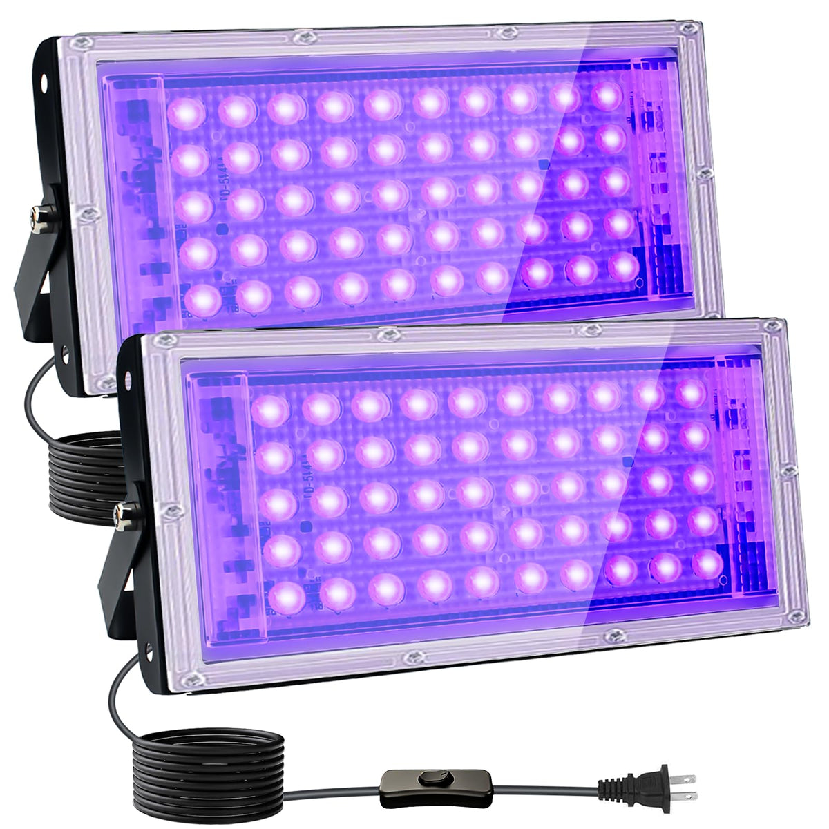 2 Pack 50W Black Lights Blacklight Flood Light with Plug and - Indmird Official Imagery - 1