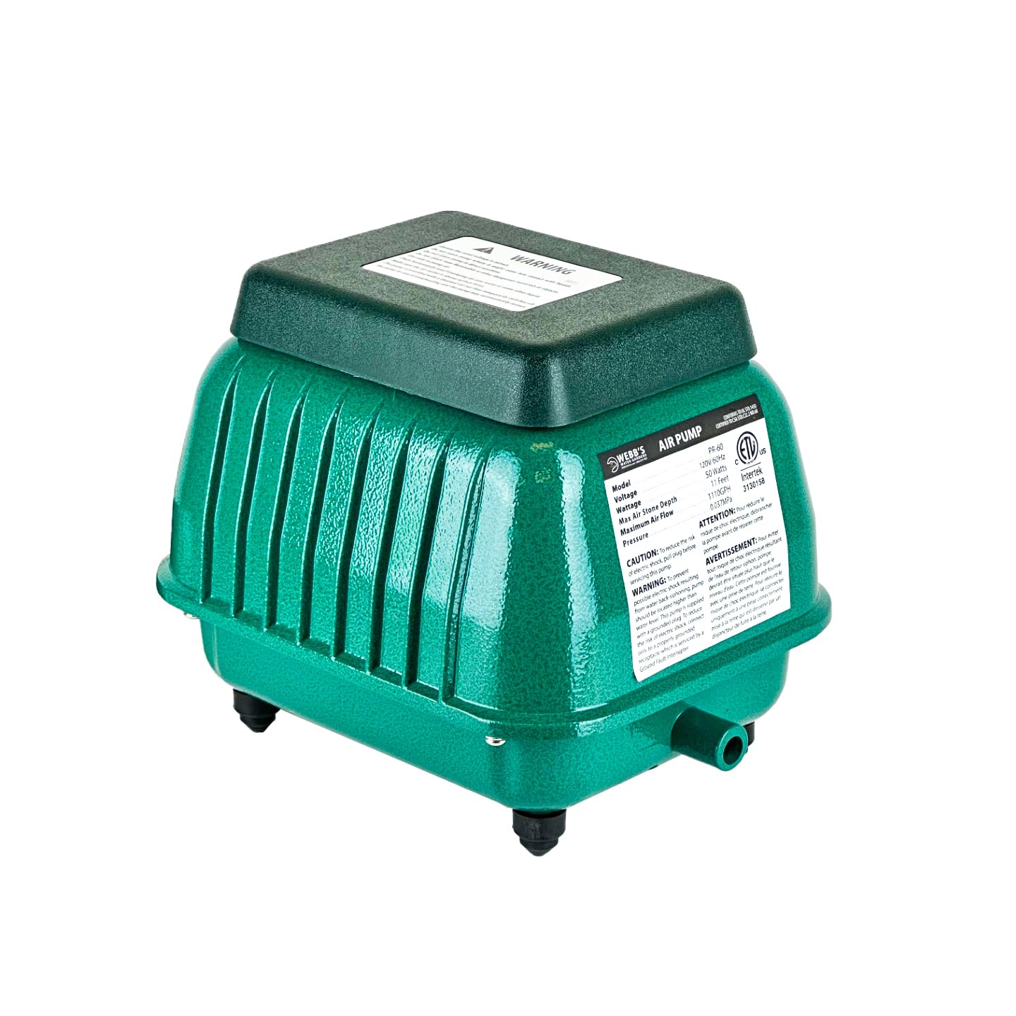 Webb's Water Gardens Webb's Pond Ripple Air Pump PR20, Aerate Pon - Webb's Water Gardens Official Product View 8