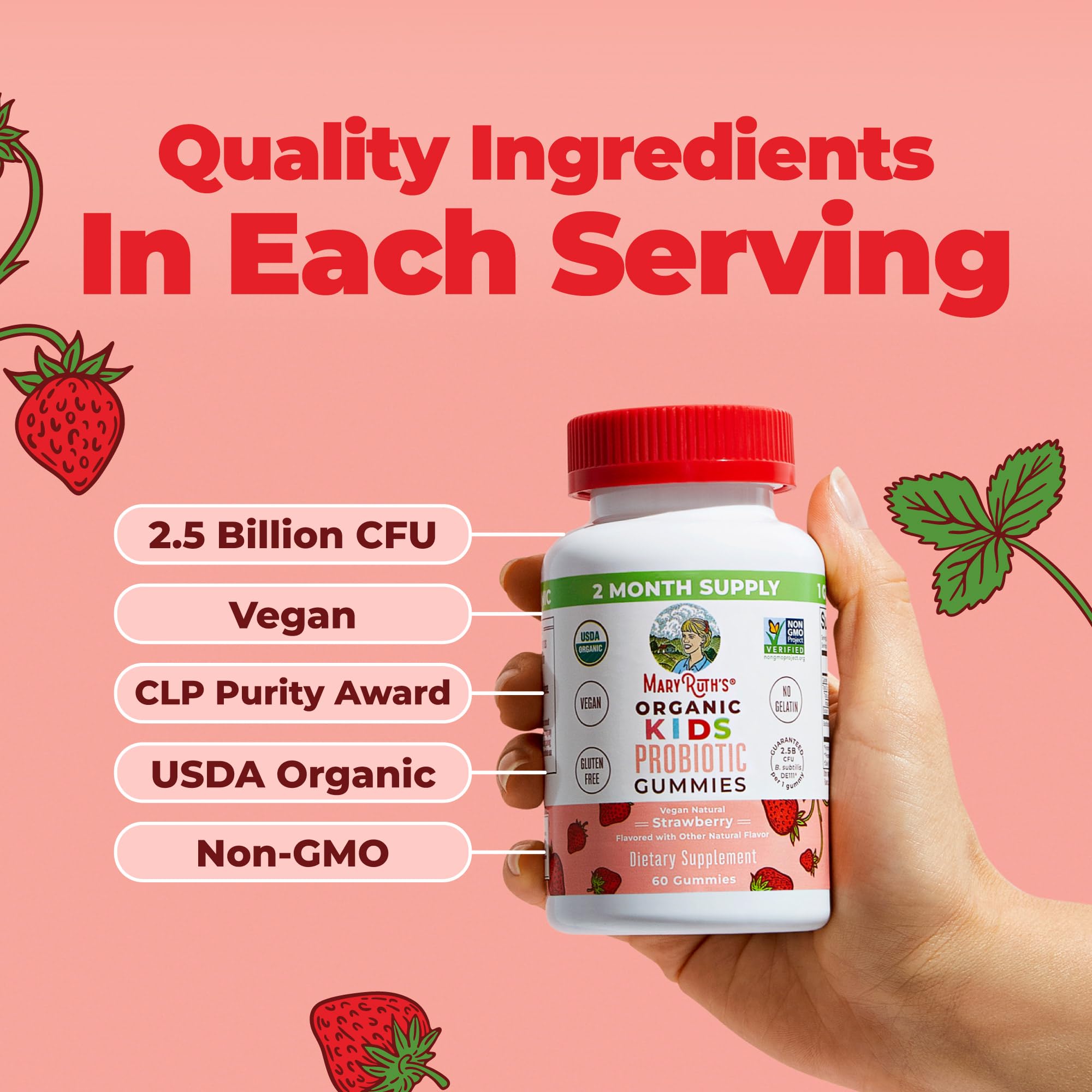 MaryRuth Organics Kids Probiotic Gummies, 60ct