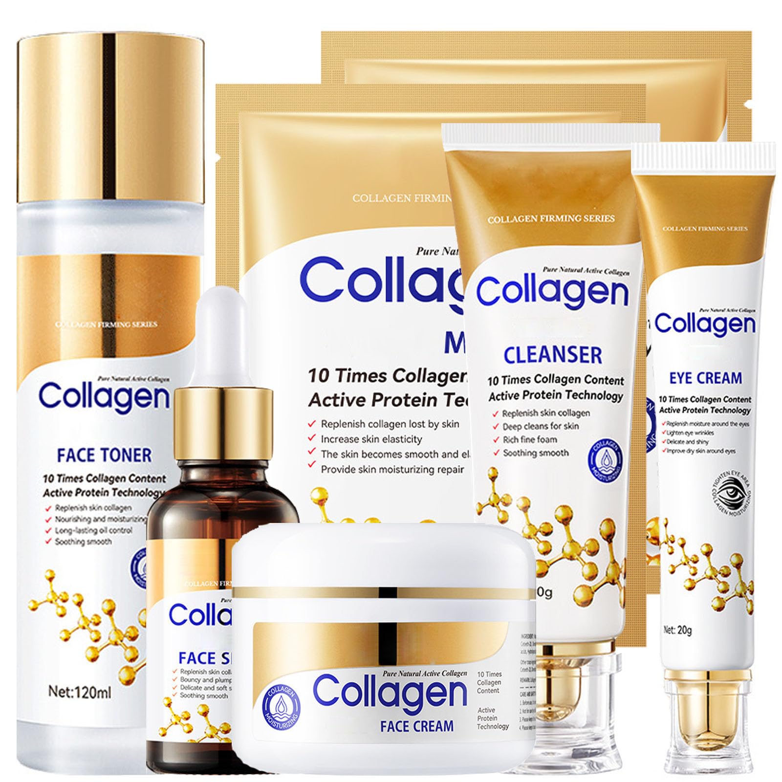 Collagen Skin Care Set, 6Pcs Face Care Sets for Older Women, - LAIKME