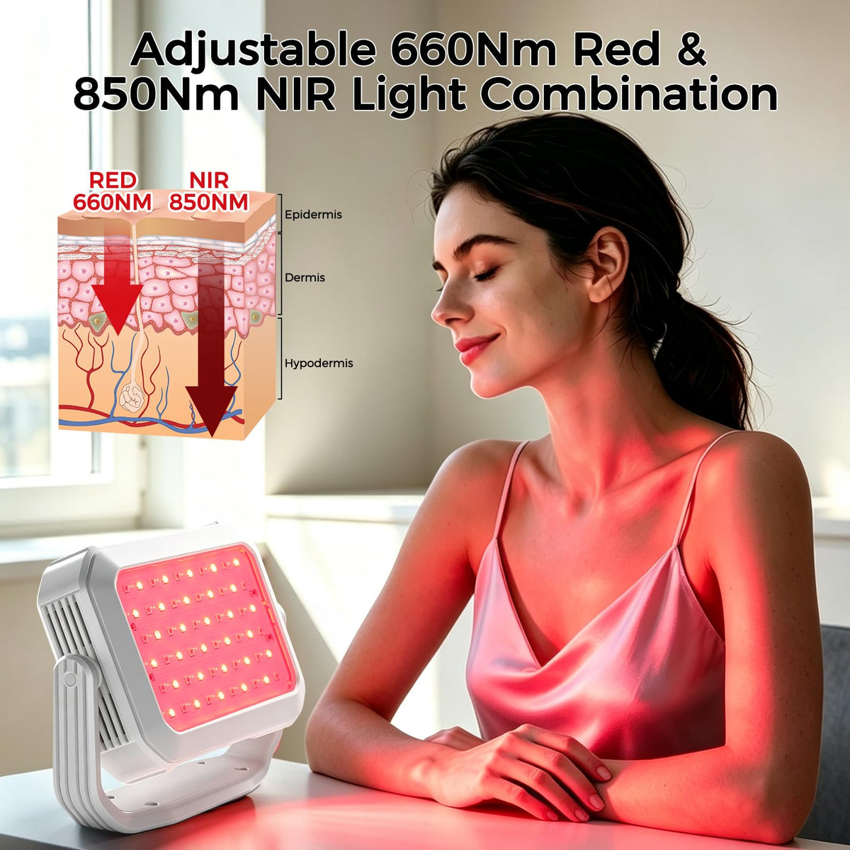 Portable Red Light Therapy 660 850 2Wavelengths Mini - GERYLOVE CARE Official Imagery - 4