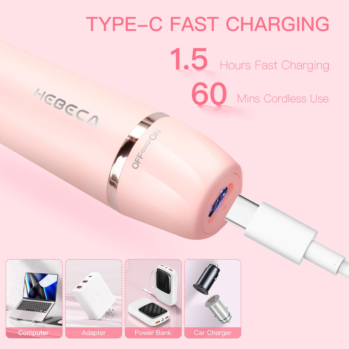 HEBECA Nose Hair Trimmer for Women 3in1 Electric Eyebrow - HEBECA Official Imagery - 7