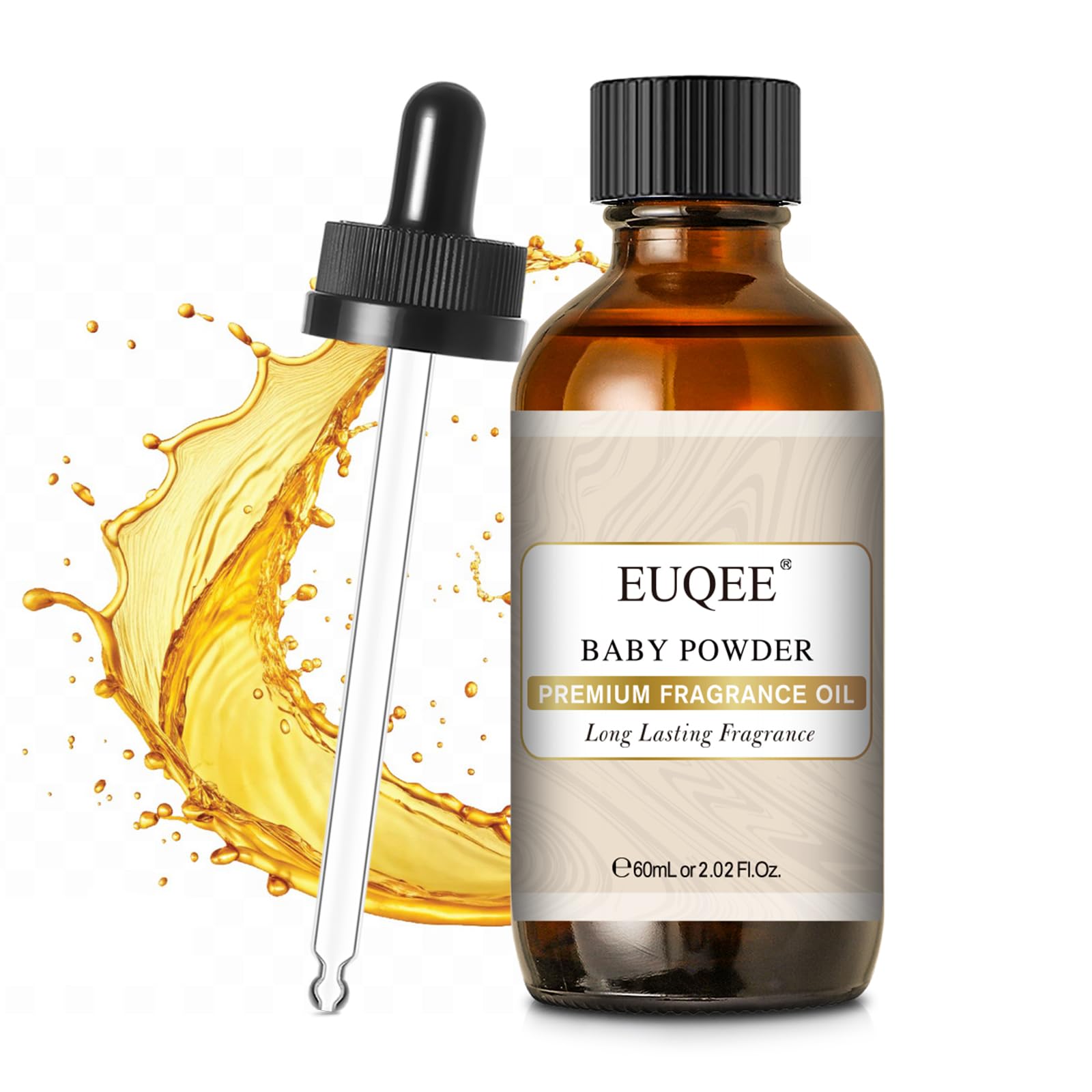 EUQEE Baby Powder Fragrance Oil for DIY Bath Bombs(2.02 Fl oz) - Product Imagery