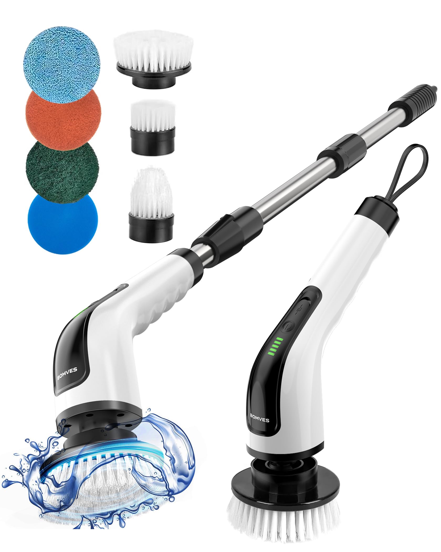 Bomves Electric Spin Scrubber, Power Shower Cleaning Brush with L - Bomves Official Product View 1