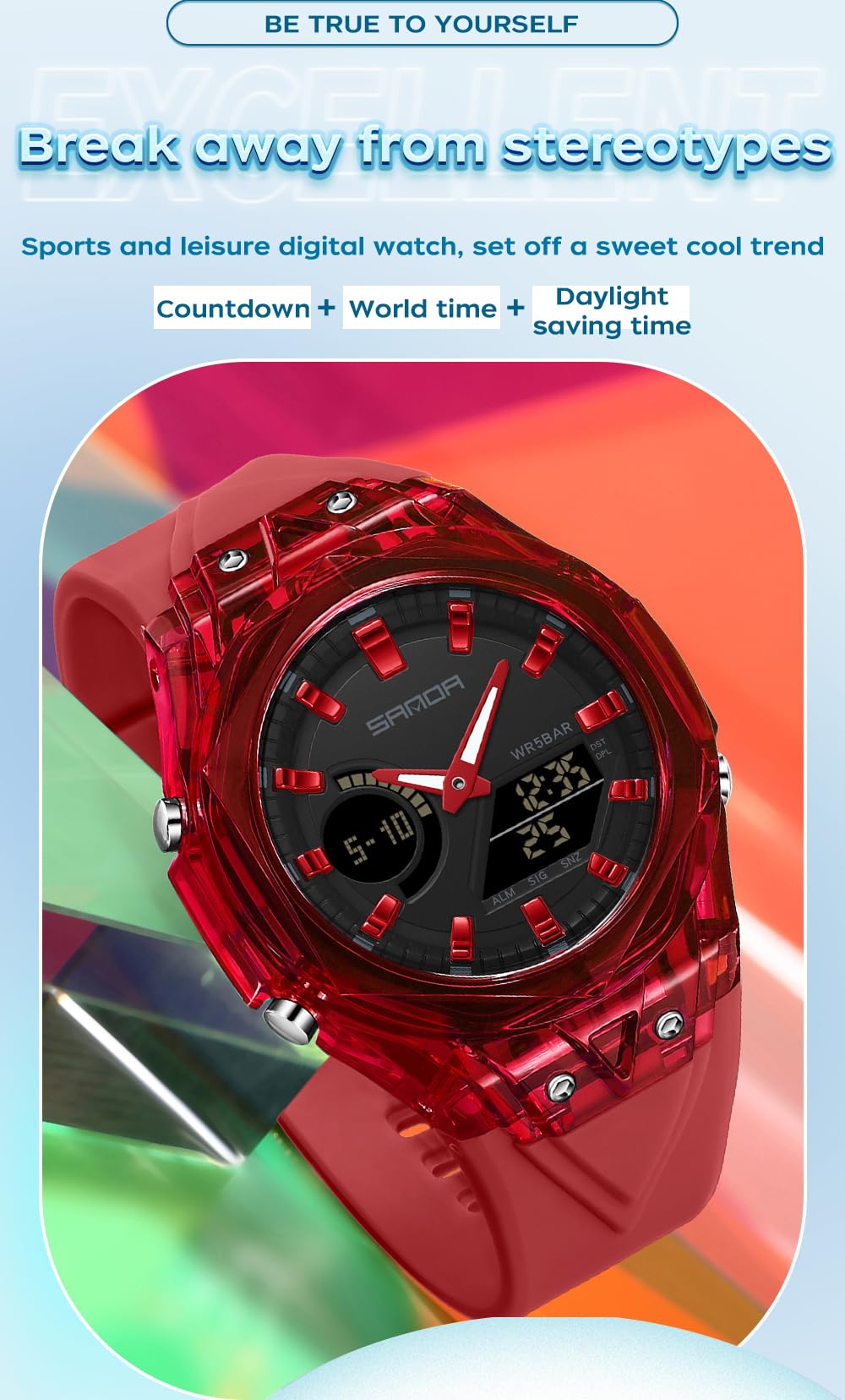 FANMIS Unisex Analog Digital Dual Display Watch Outdoor - FANMIS Official Imagery - 7