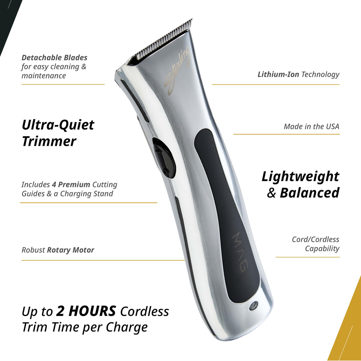 Wahl Professional Sterling Mag Cord Cordless Trimmer Quick - Premium Selection Official Imagery - 4