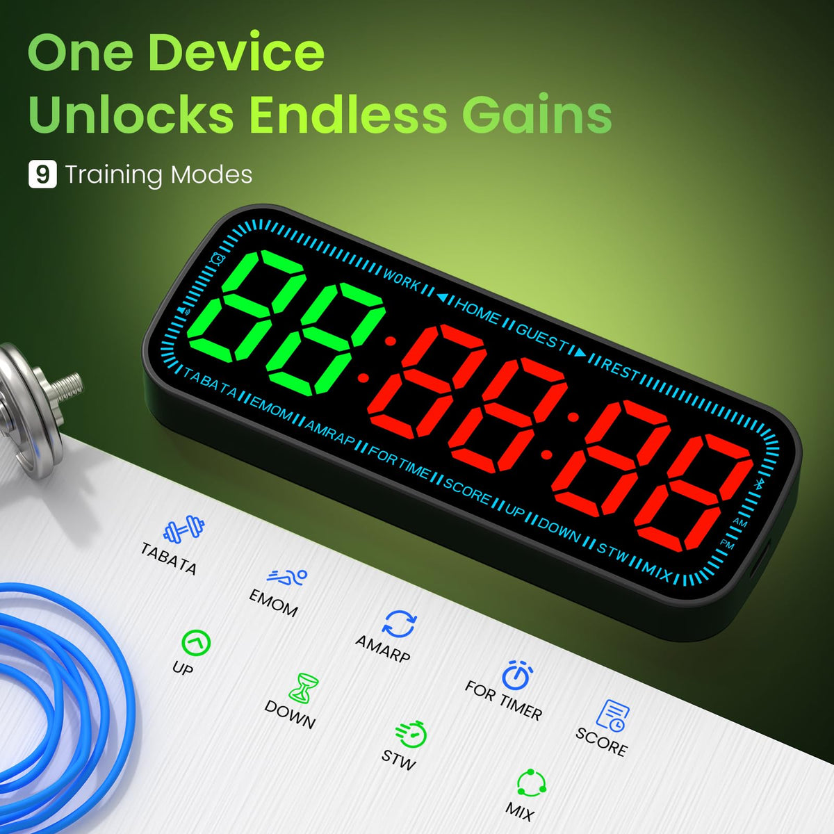 Gym Timer Clock Bluetooth App Controlled Magnetic Workout - SLEVIO TIMER Official Imagery - 4