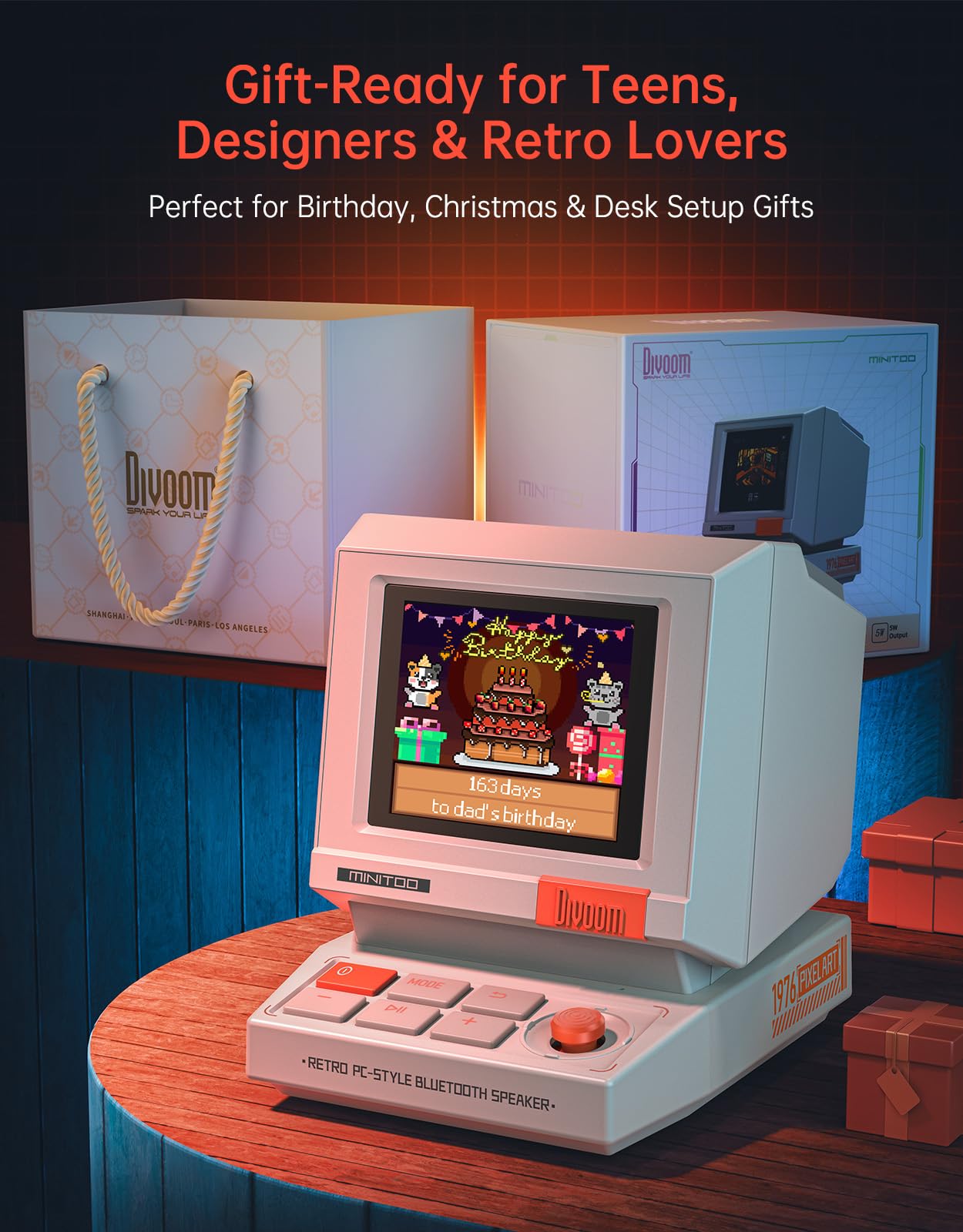 Divoom MiniToo Retro PC-Style Computer Speaker, Pixel Screen with - Divoom Official Product View 8