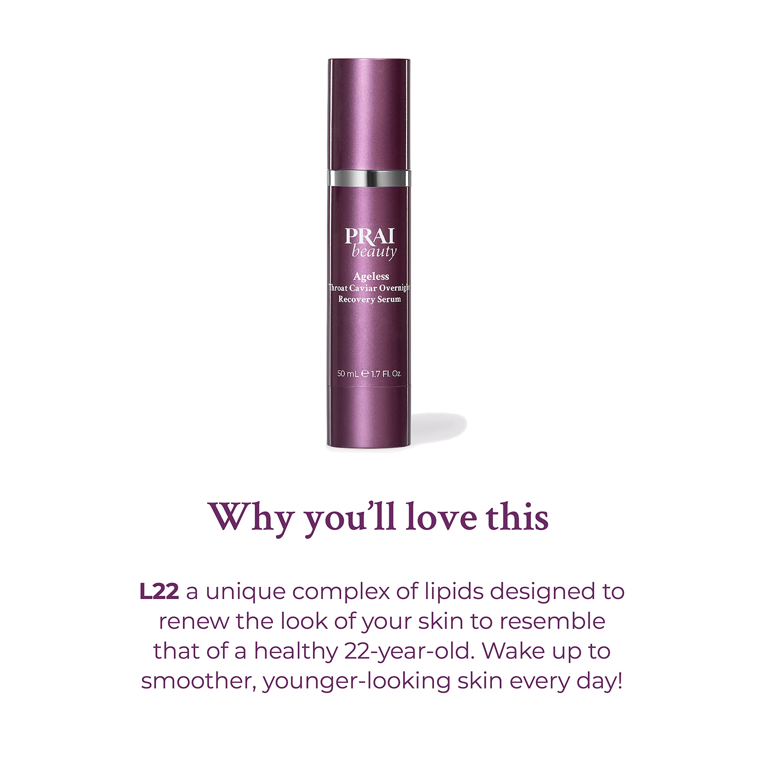 PRAI Beauty Ageless Throat Caviar Overnight Recovery Serum - PRAI Official Product Imagery - 5