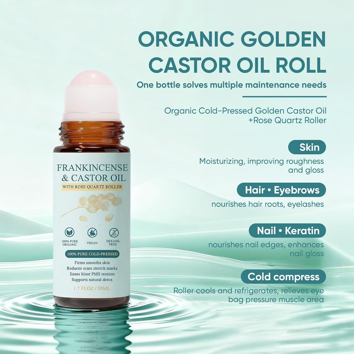 Frankincense and Castor Oil Organic Castor Oil Rose Quartz - Premium Selection Official Imagery - 4