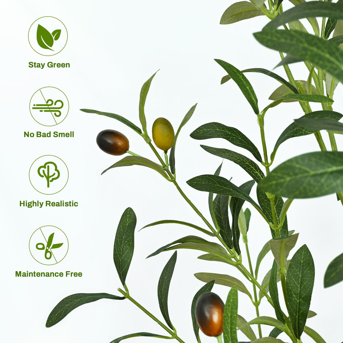 6FT Artificial Olive Tree Indoor Tall Faux with Planter - Waipfaru Official Imagery - 5