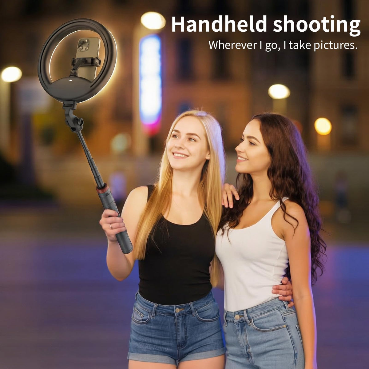 10 Selfie Ring Light with 64 Tripod Stand Rechargeable Ring - YUNJITONN Official Imagery - 8