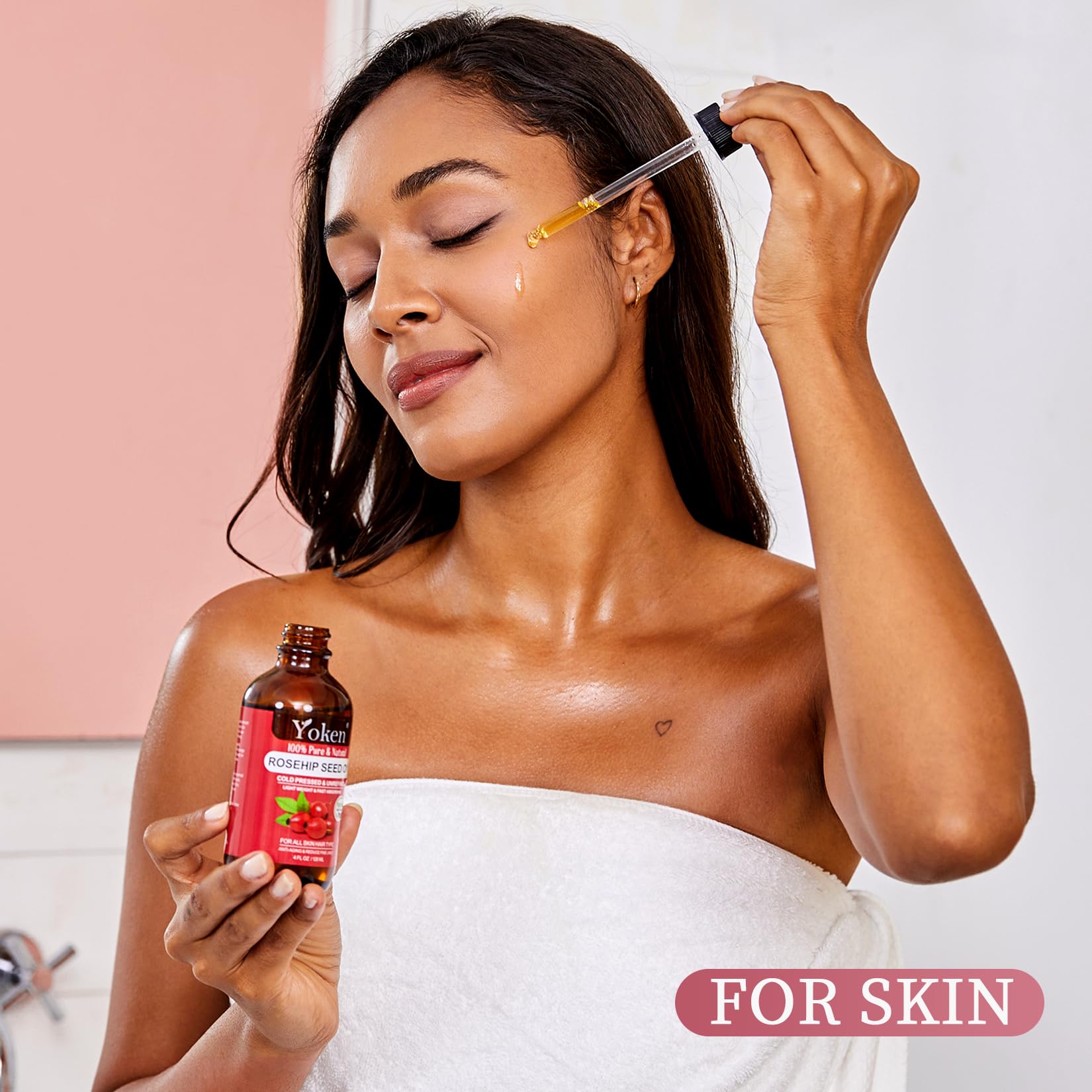 Yoken Cold Pressed Organic Rosehip Seed Oil for Face, Hair & Body, 4 fl oz - Yoken Official Product View 4