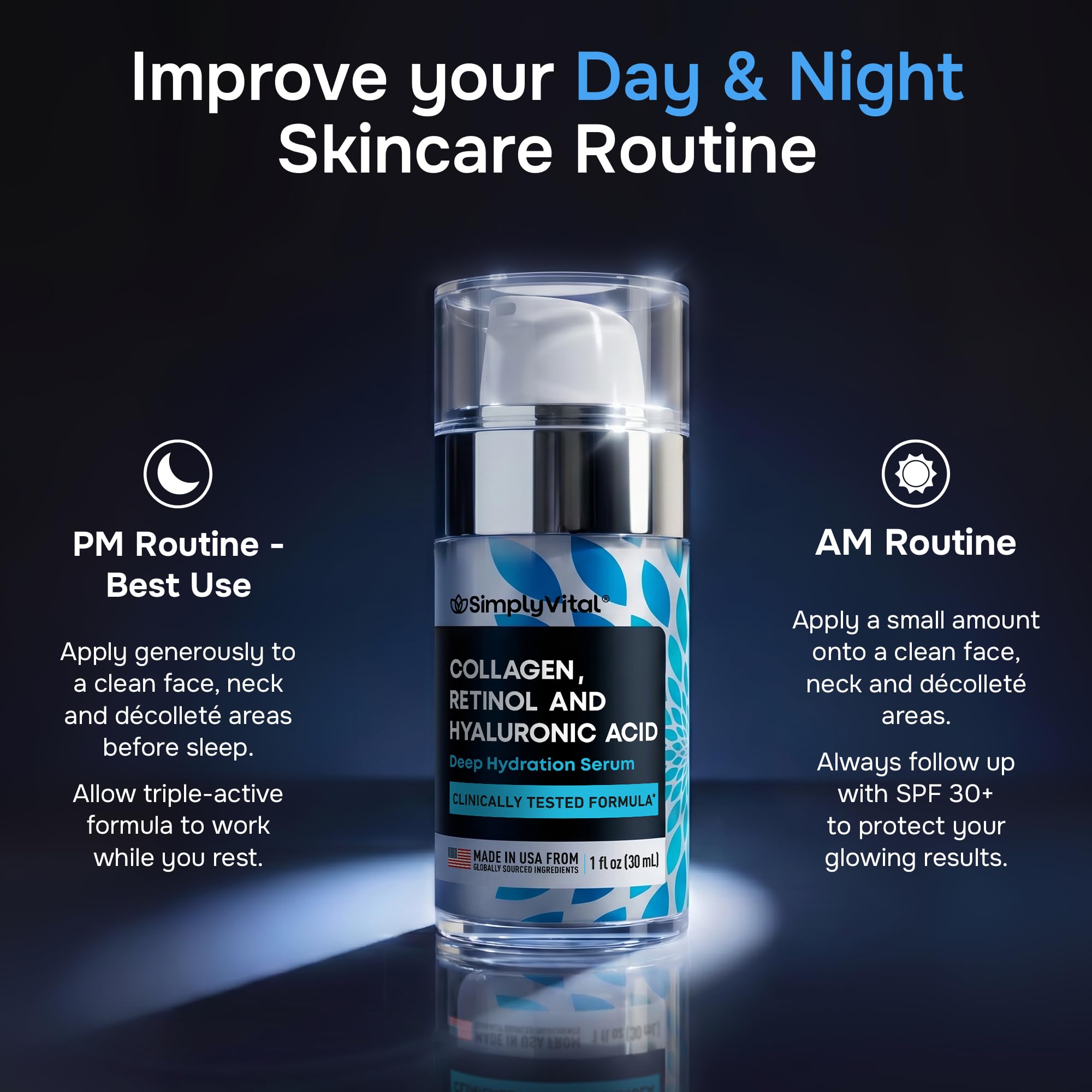 SimplyVital Retinol Collagen Face Serum - Anti Aging Moisturizer & 1 fl oz - SimplyVital Official Product View 6