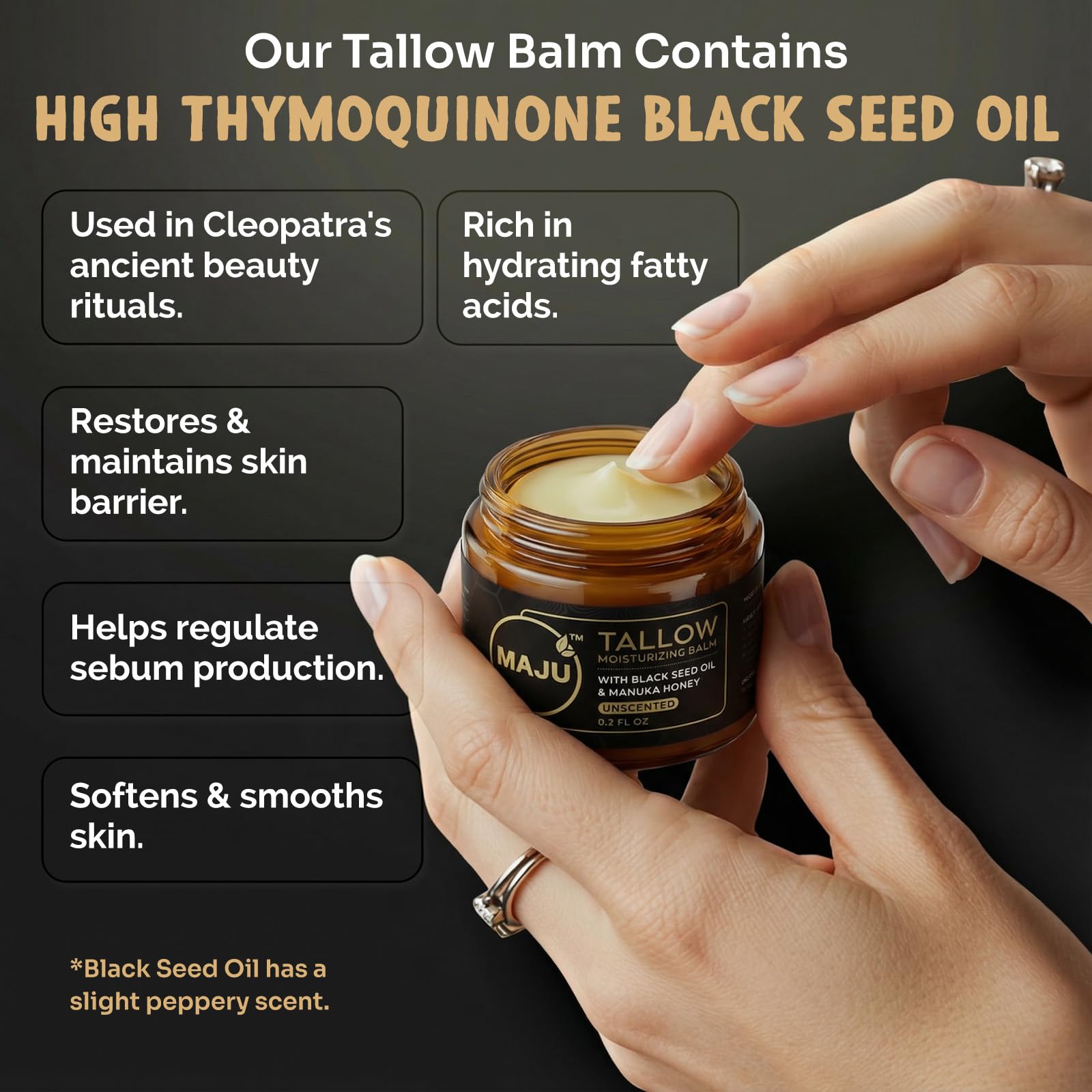 MAJU Beef Tallow Manuka Honey Balm Unscented Grass Fed Beef - Maju Superfoods Official Imagery - 7