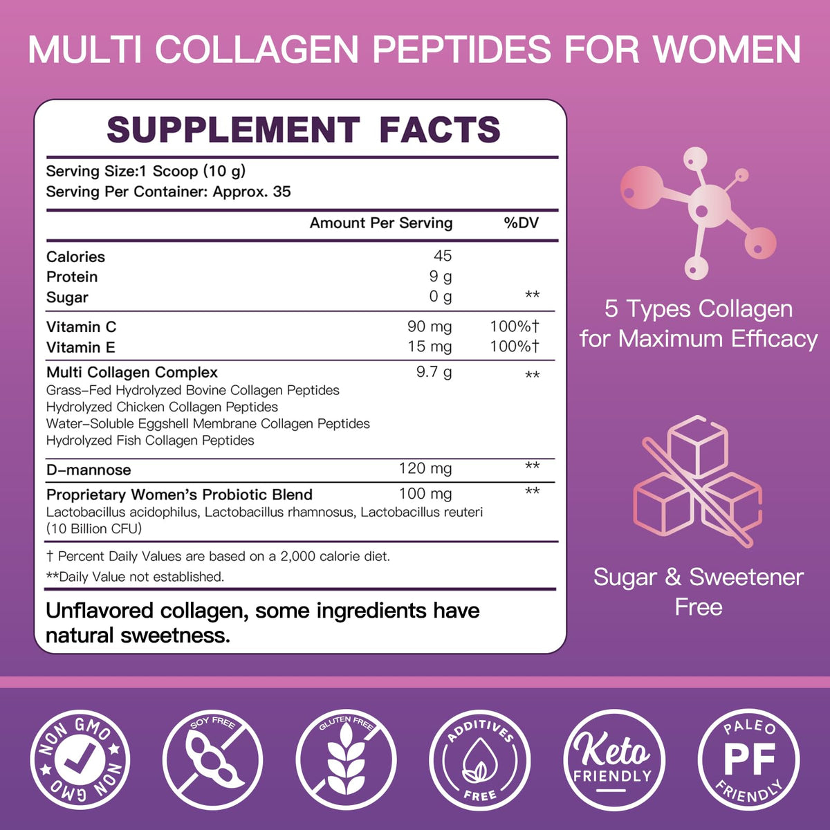 ZEBORA Multi Collagen Peptides for Women Unflavored 35 - ZEBORA Official Imagery - 3