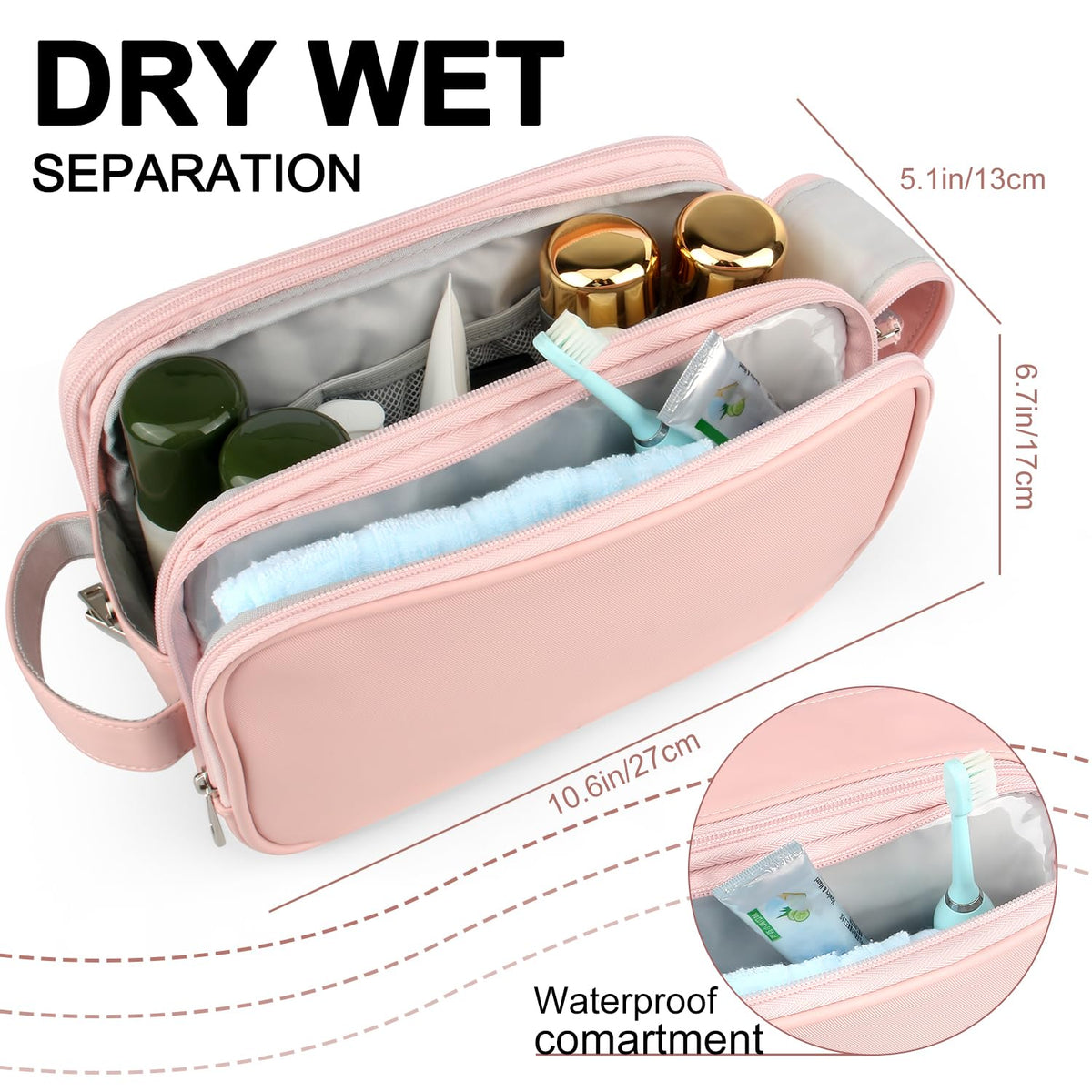 Toiletry Bag for Women Makeup Travel Bag Organizer Large - Rhea Rose Official Imagery - 4