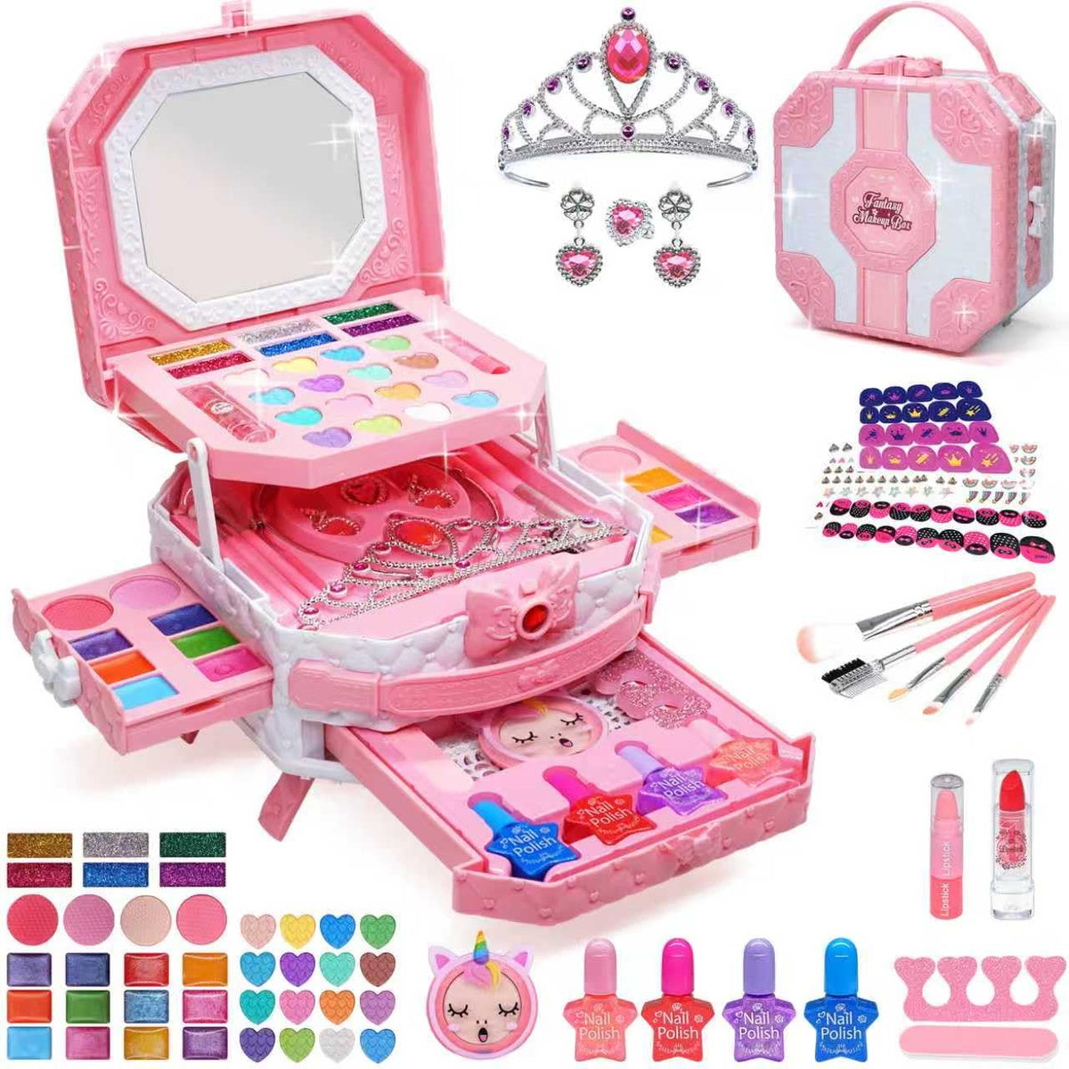 Kids Makeup Sets for Girls 5 8 68 Pcs Kids Makeup Kit for - Aimidola Official Imagery - 1