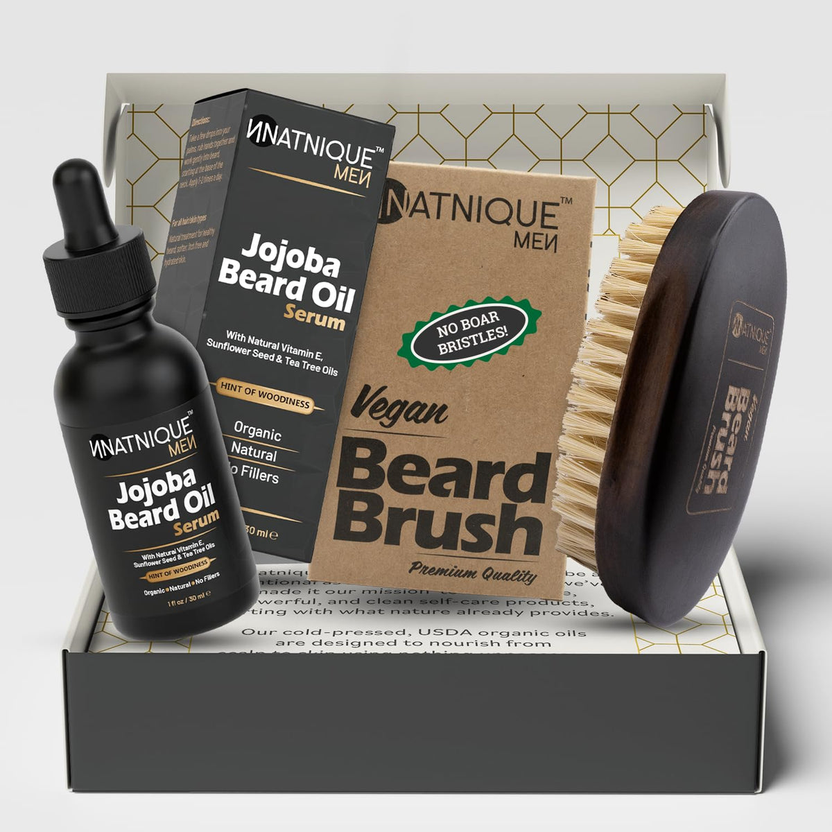 Beard Care Gift Set Organic Jojoba Beard Conditioner with - Natnique Official Imagery - 2