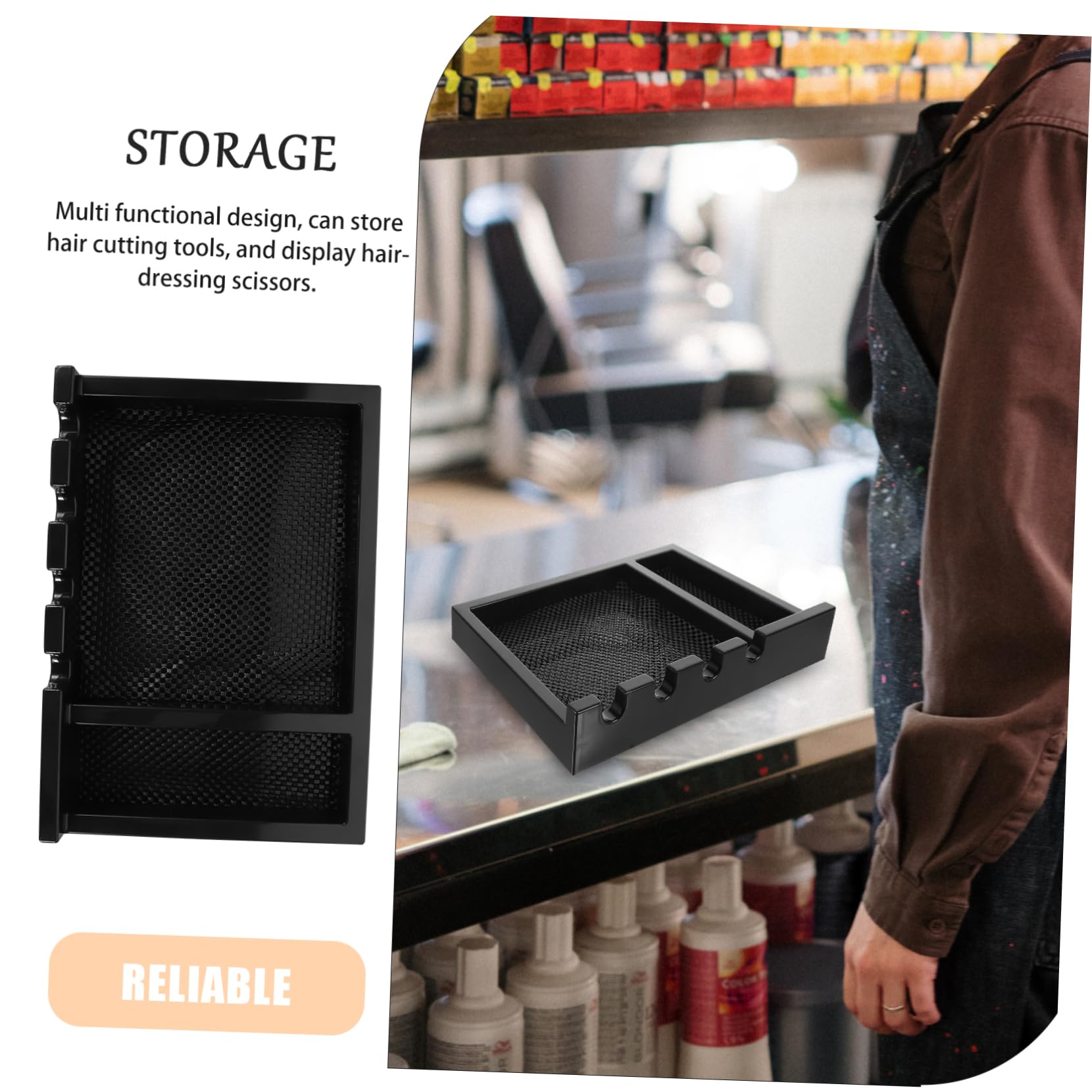 OSOLADY barber station organizer for hair trimmers with compartments for tools, designed for salon use.