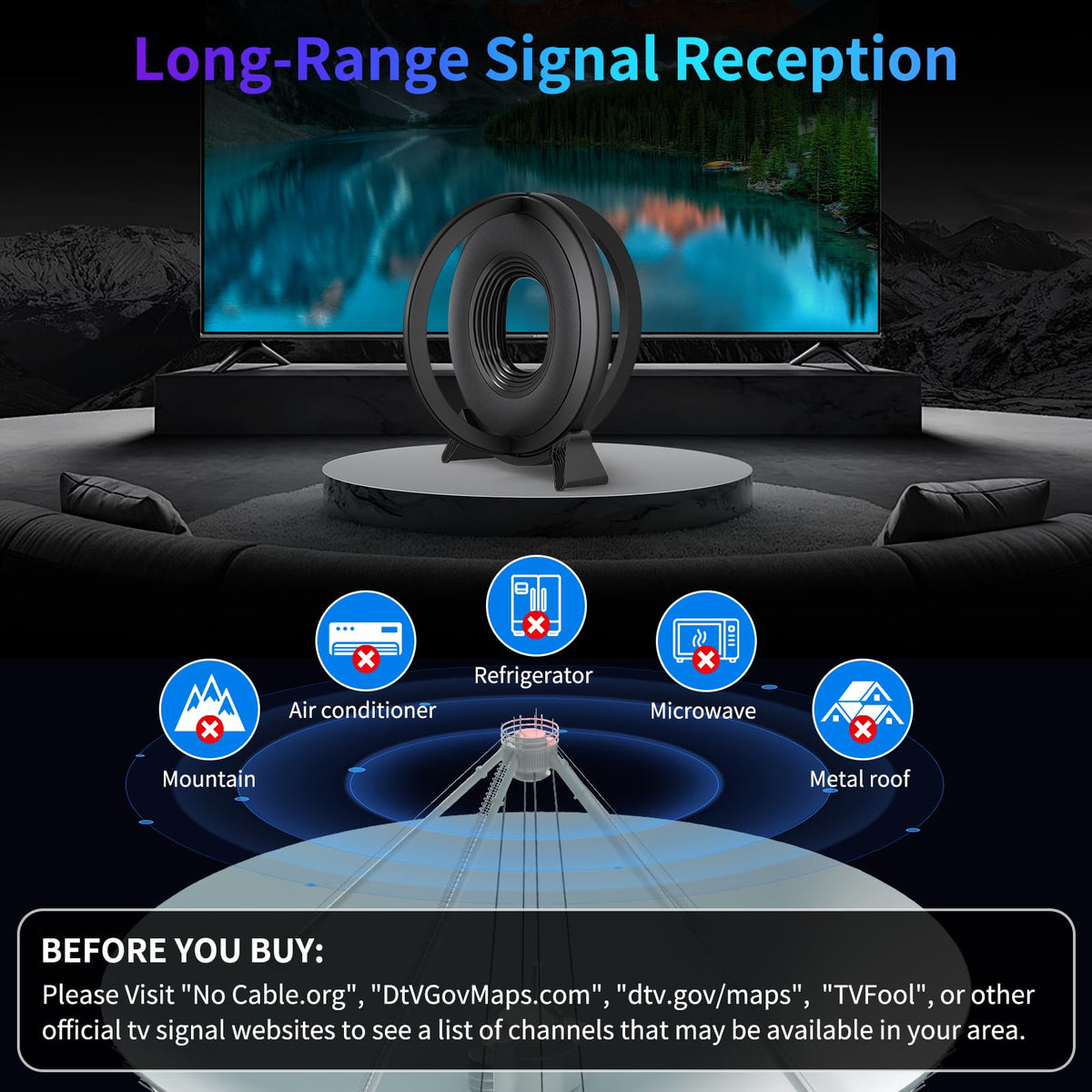 TV Antenna Indoor for Local Channels 2026 Digital Antenna - Qtbvae Official Imagery - 7
